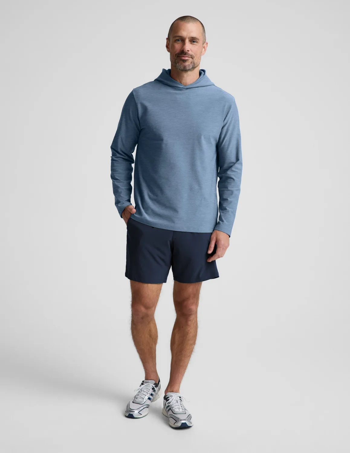 Beyond Yoga Spacedye Go-To hoodie Harbor Blue Heather slim fit
