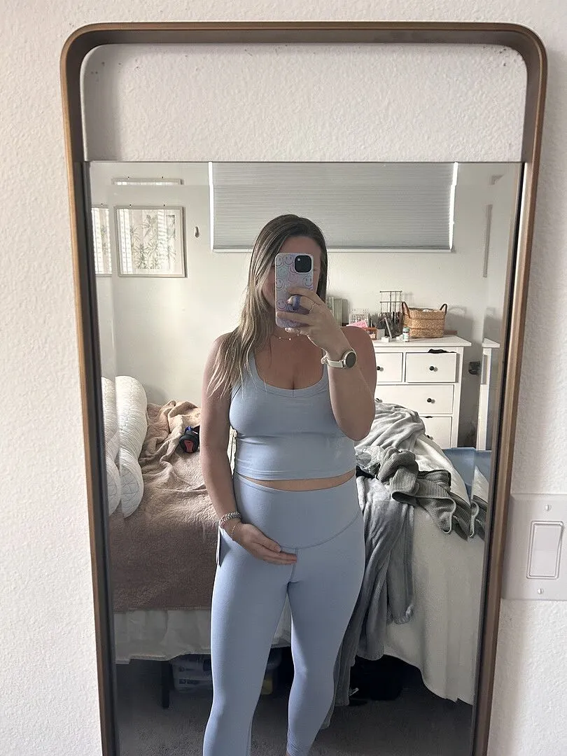 Beyond Yoga Spacedye On The Up Cropped Tank linne Cloud White stretch