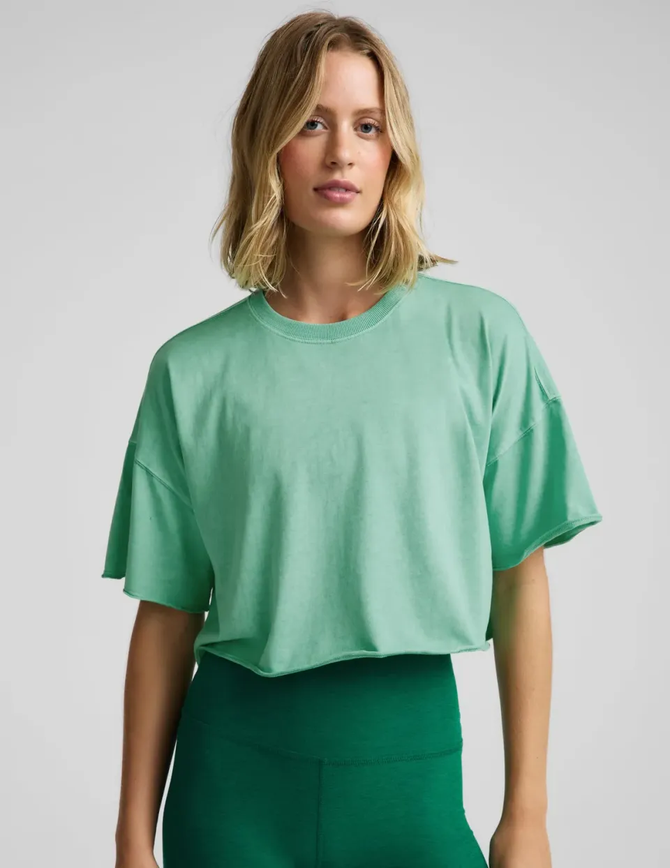 Beyond Yoga SoftKnit Better Than Ever Cropped t-shirt grön bomull