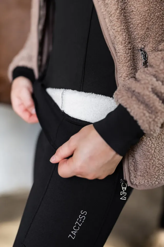 ZacZess LRK Teddyleggings ridleggings svart teddy