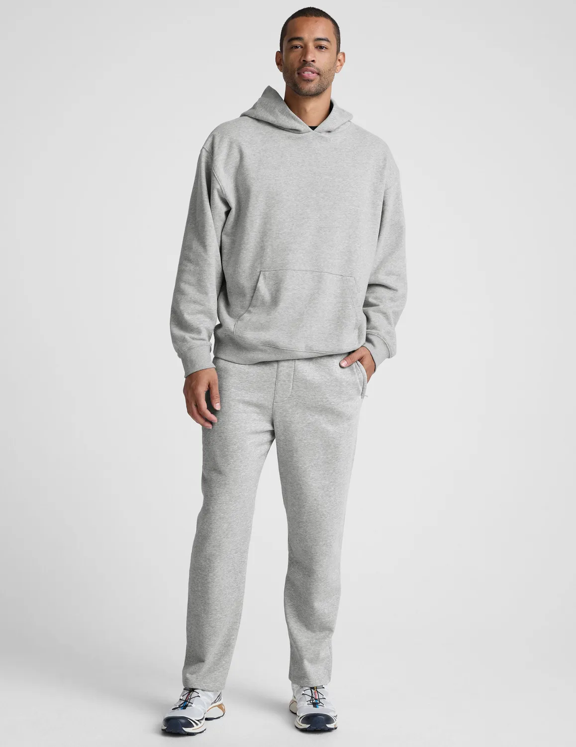 Beyond Yoga LuxeFleece Straight Leg Men's Pant mjukisbyxor Light Heather Gray