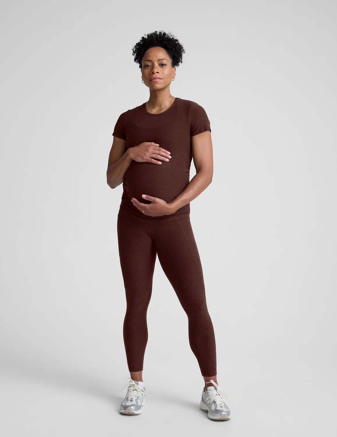 Beyond Yoga Featherweight One & Only Maternity Tee t-shirt Iced Mocha Heather