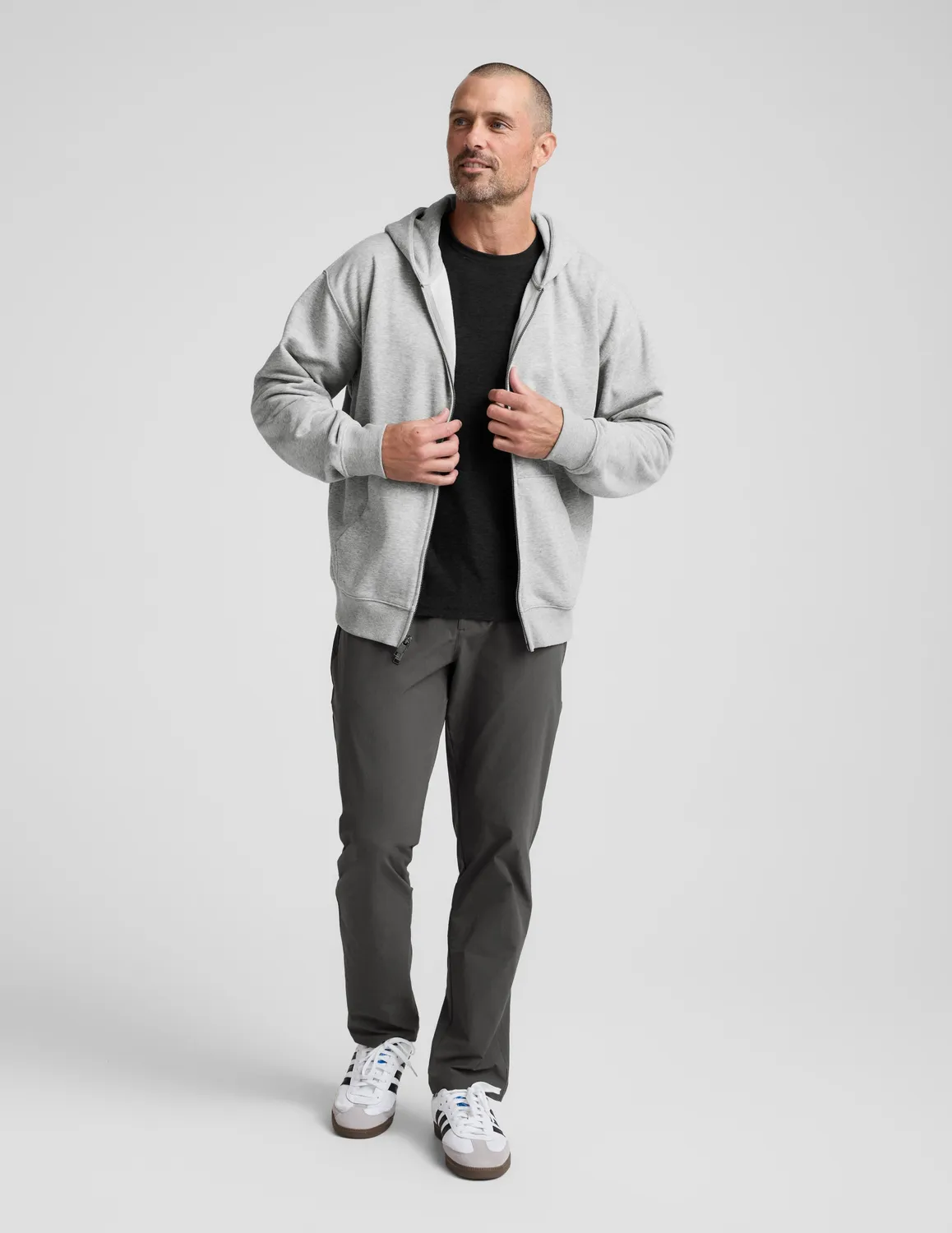 Beyond Yoga LuxeFleece Full Zip hoodie Light Heather Gray