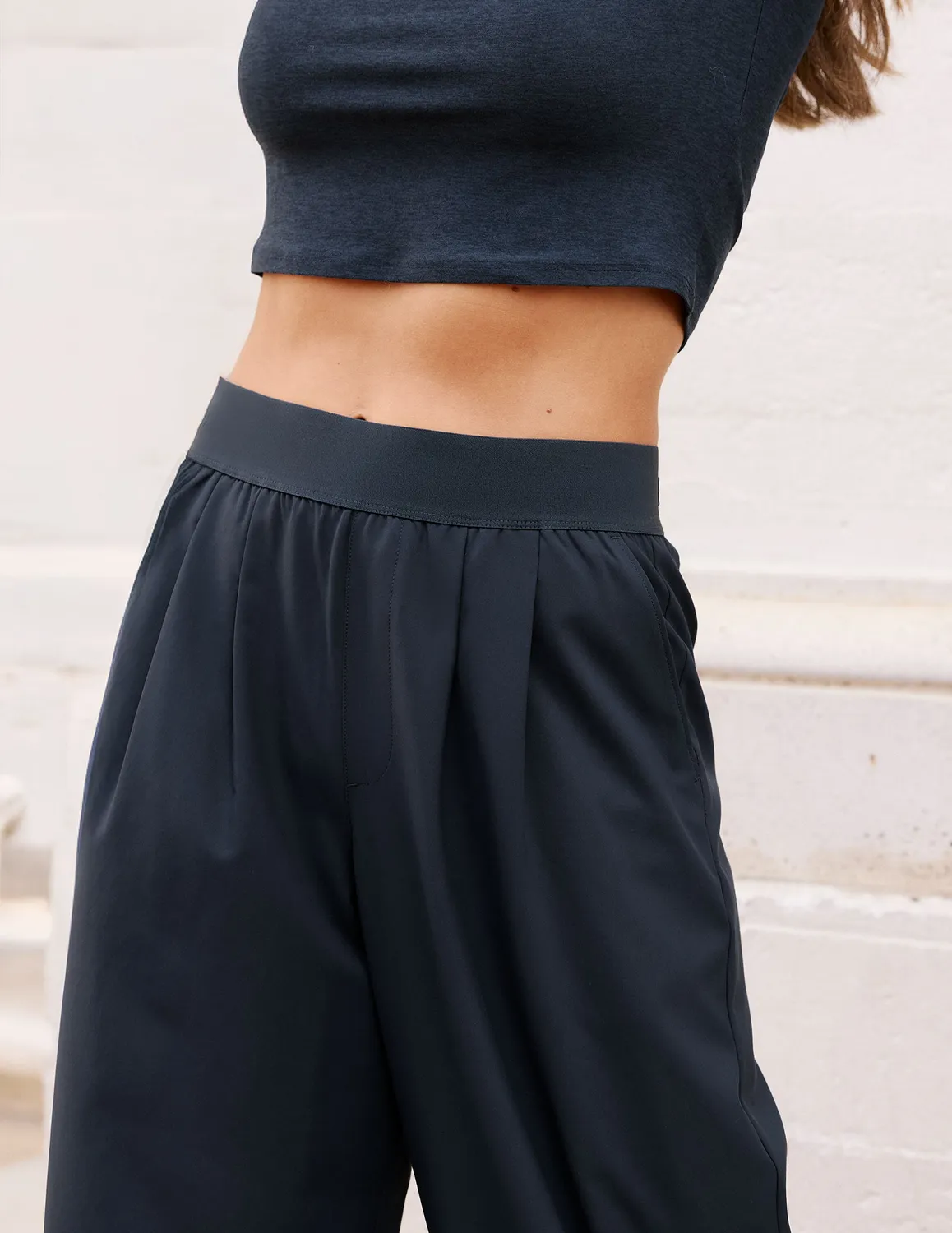 Beyond Yoga Elasticated Wide Leg Pant 29" byxor Nocturnal Navy vida