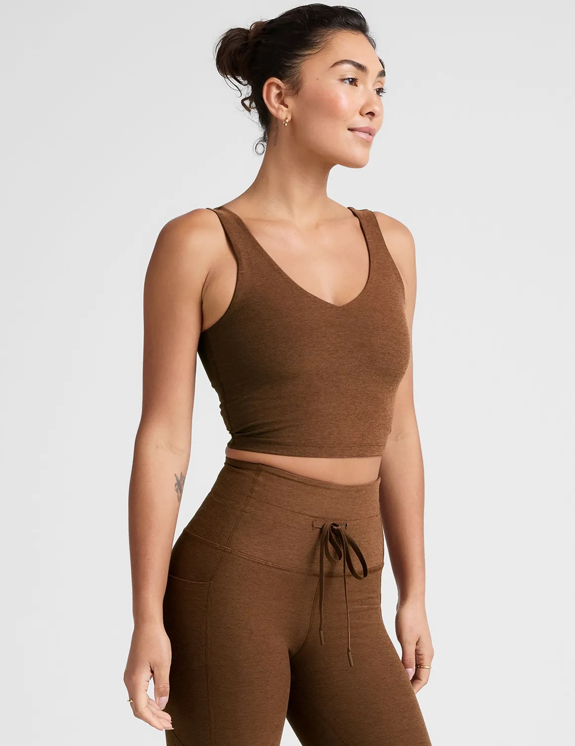 Beyond Yoga Spacedye Good Day Cropped Tank träningslinne Bold Mocha