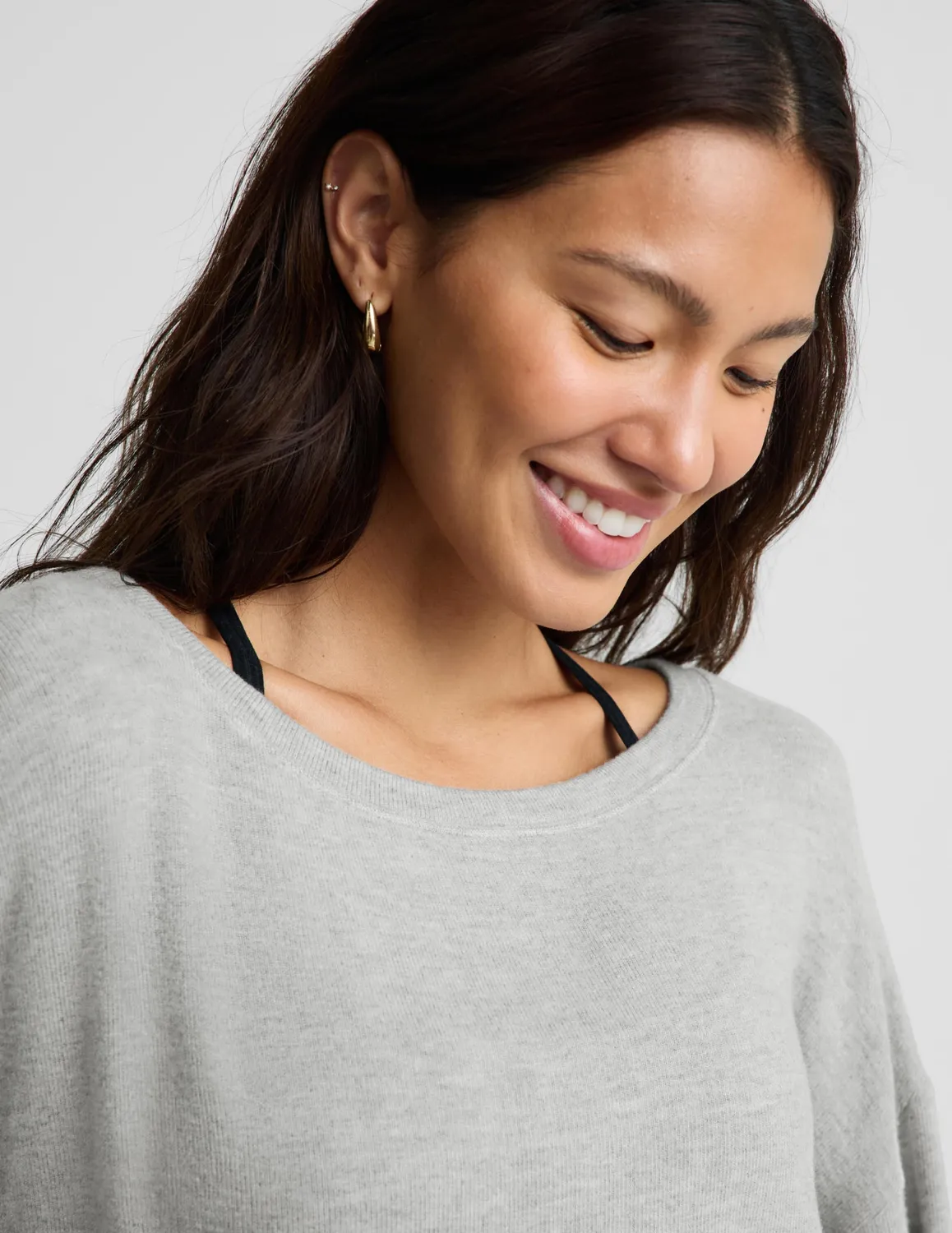 Beyond Yoga LuxeLayer Pullover tröja Heather Gray