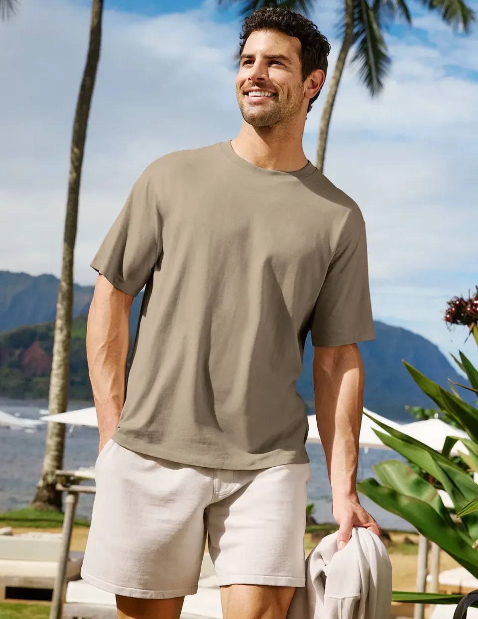 Beyond Yoga SoftKnit Cotton Tee t-shirt Mushroom bomull herr