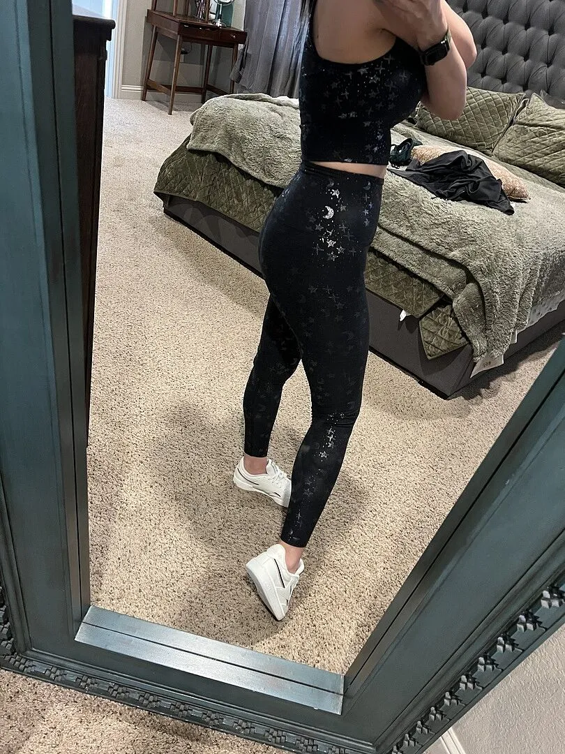 Beyond Yoga Spacedye Centered Midi Legging träningstights Holly Red mjuk