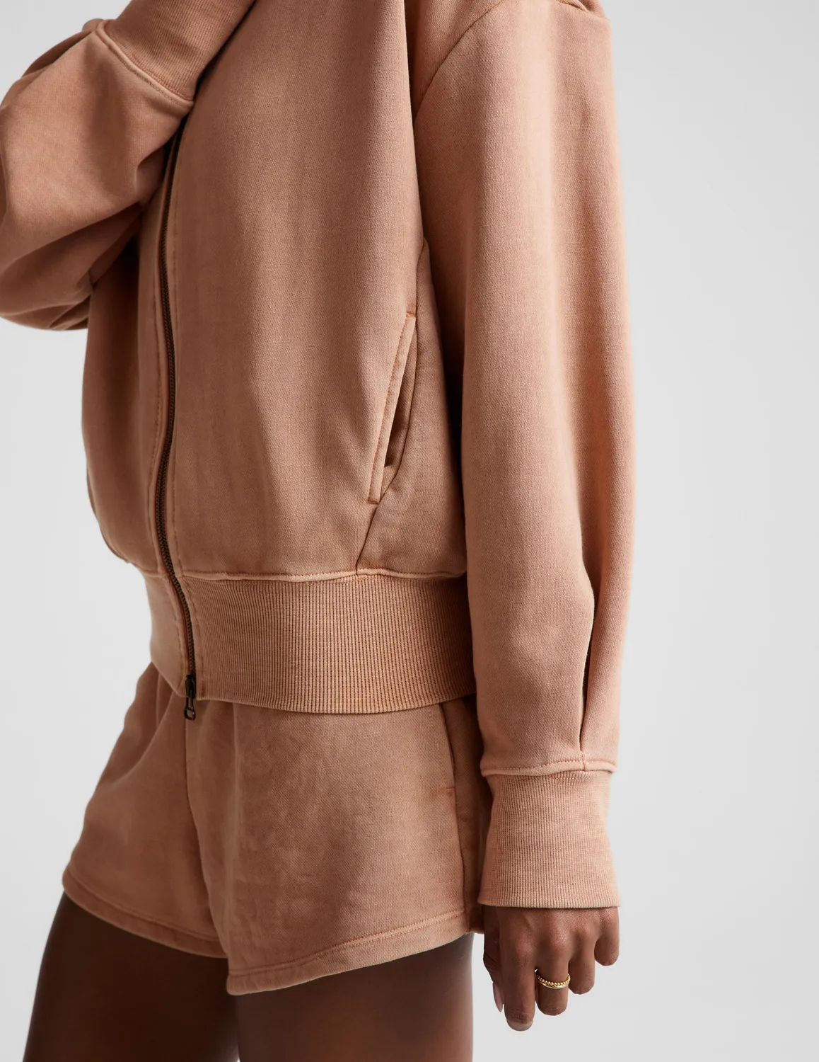 Beyond Yoga Fade Out Full Zip Hoodie hoodie Washed Sunny Tan tvättad