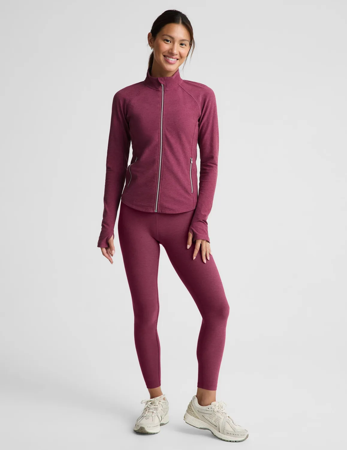 Beyond Yoga Spacedye High Definition Long Jacket jacka röd melerad