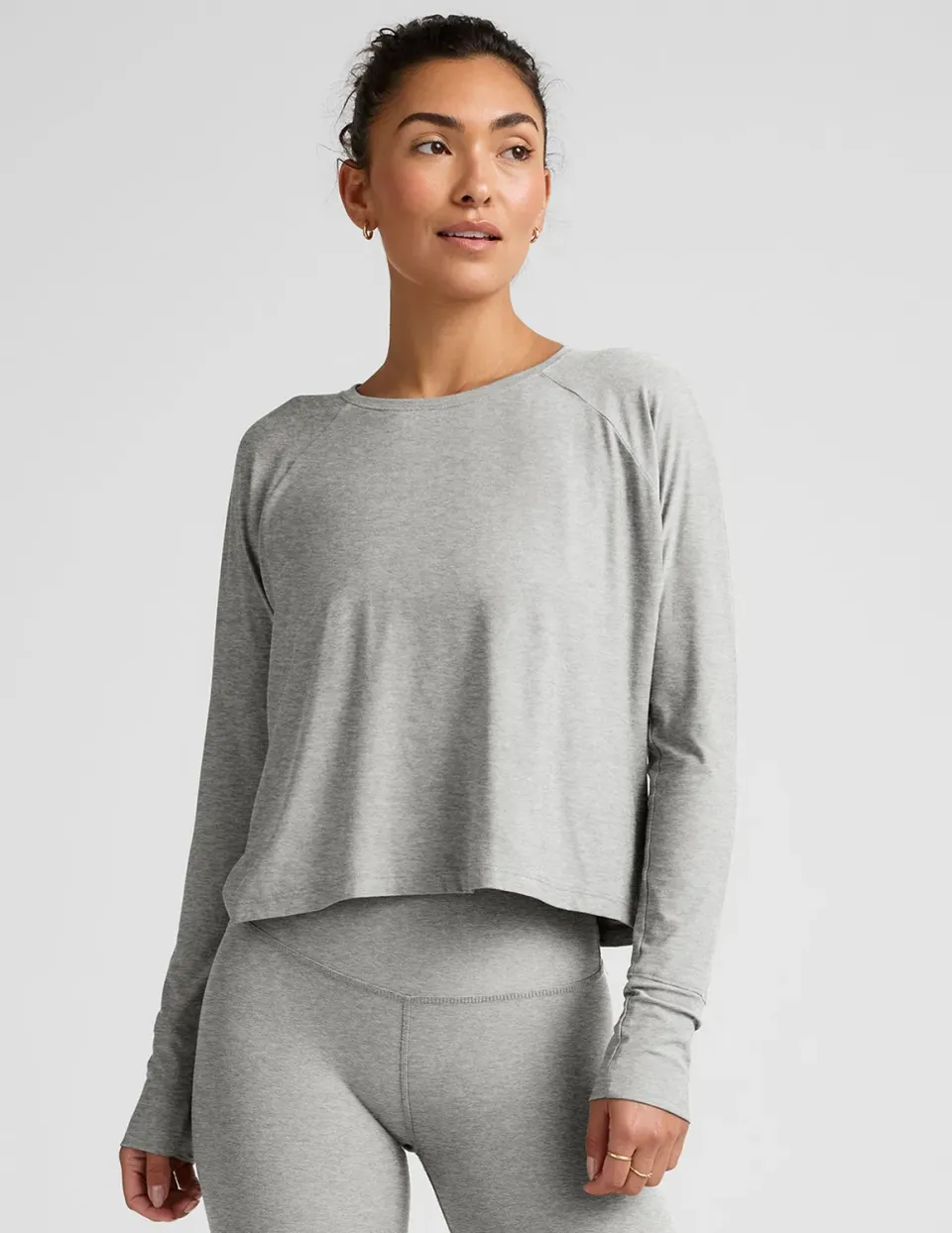 Beyond Yoga Featherweight Daydreamer långärmad Silver Mist lätt