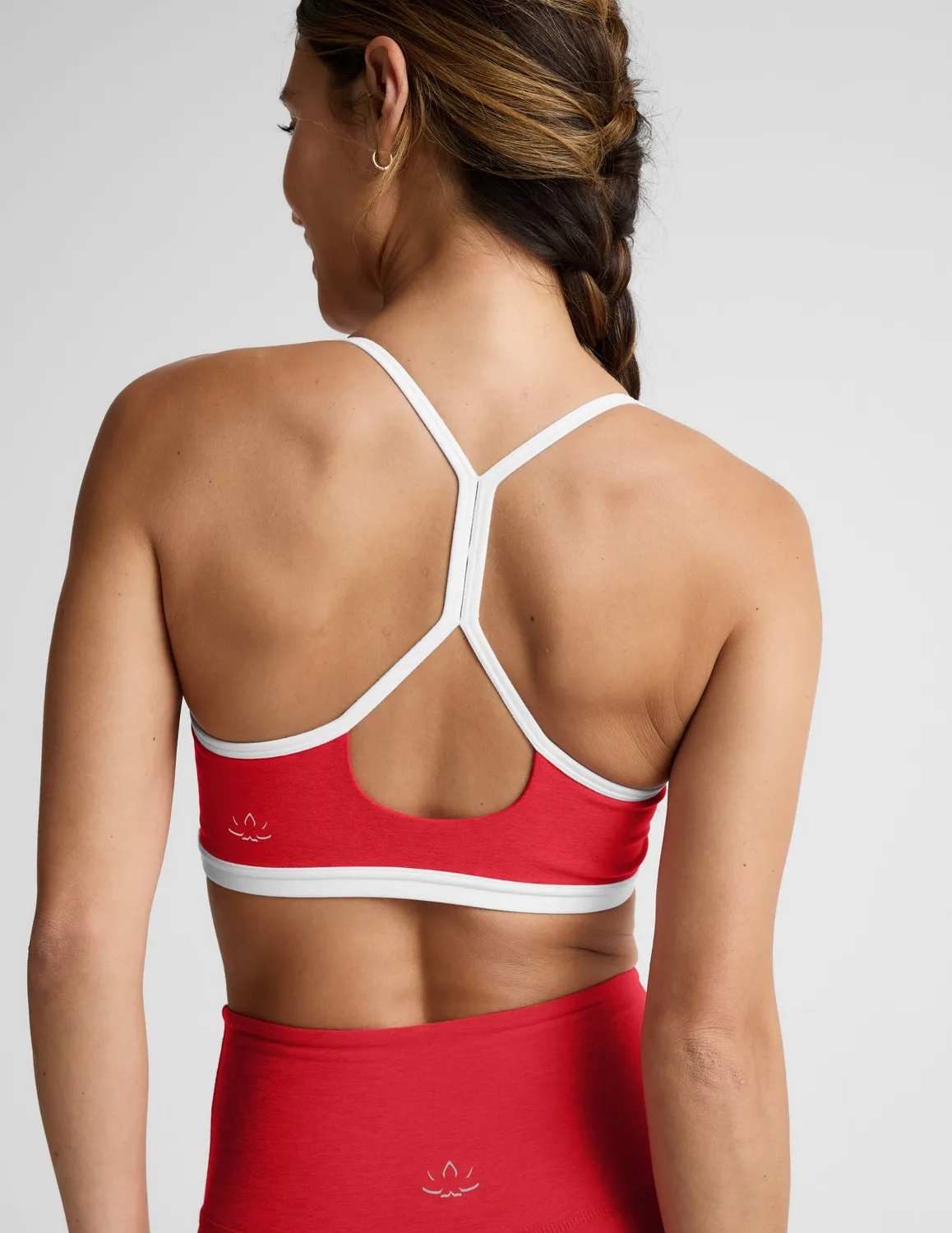 Beyond Yoga Spacedye Outlines Strappy sport-bh Chili Red