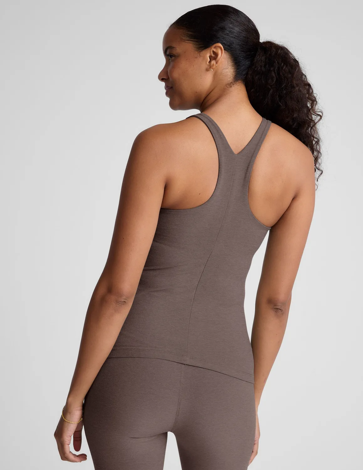Beyond Yoga Spacedye Refocus Tank linne Woodland Heather med bh