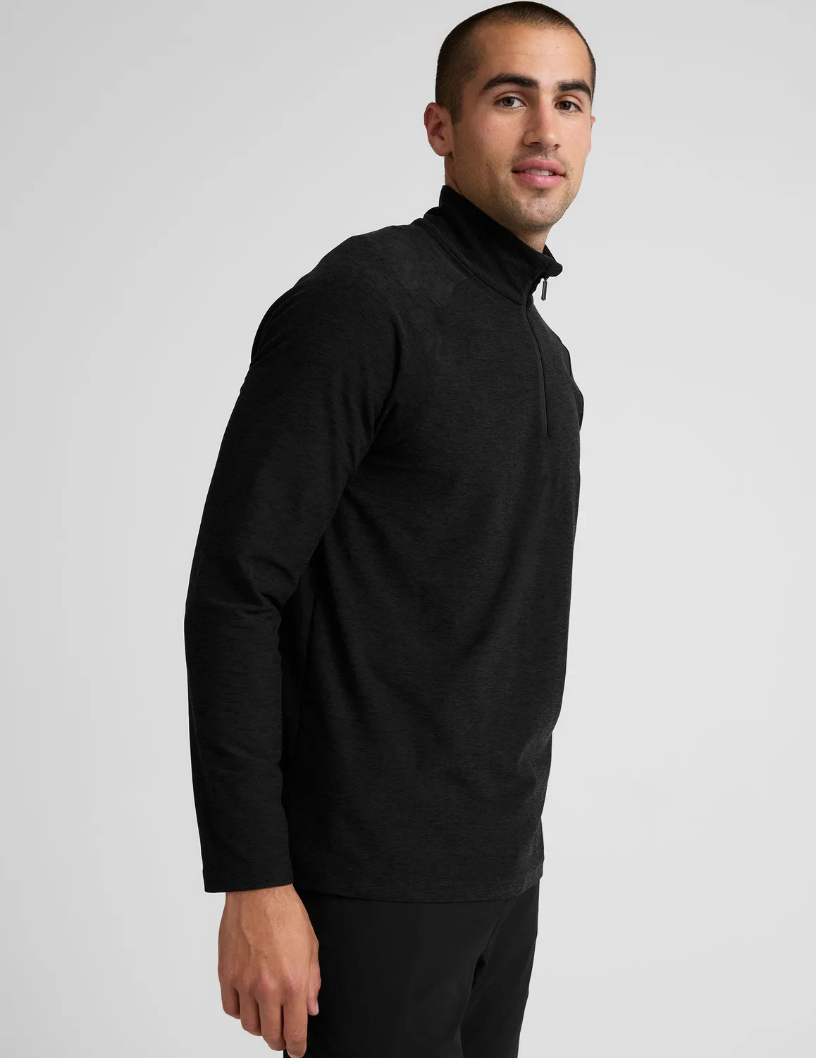 Beyond Yoga Spacedye Terrain Quarter Zip träningströja Darkest Night