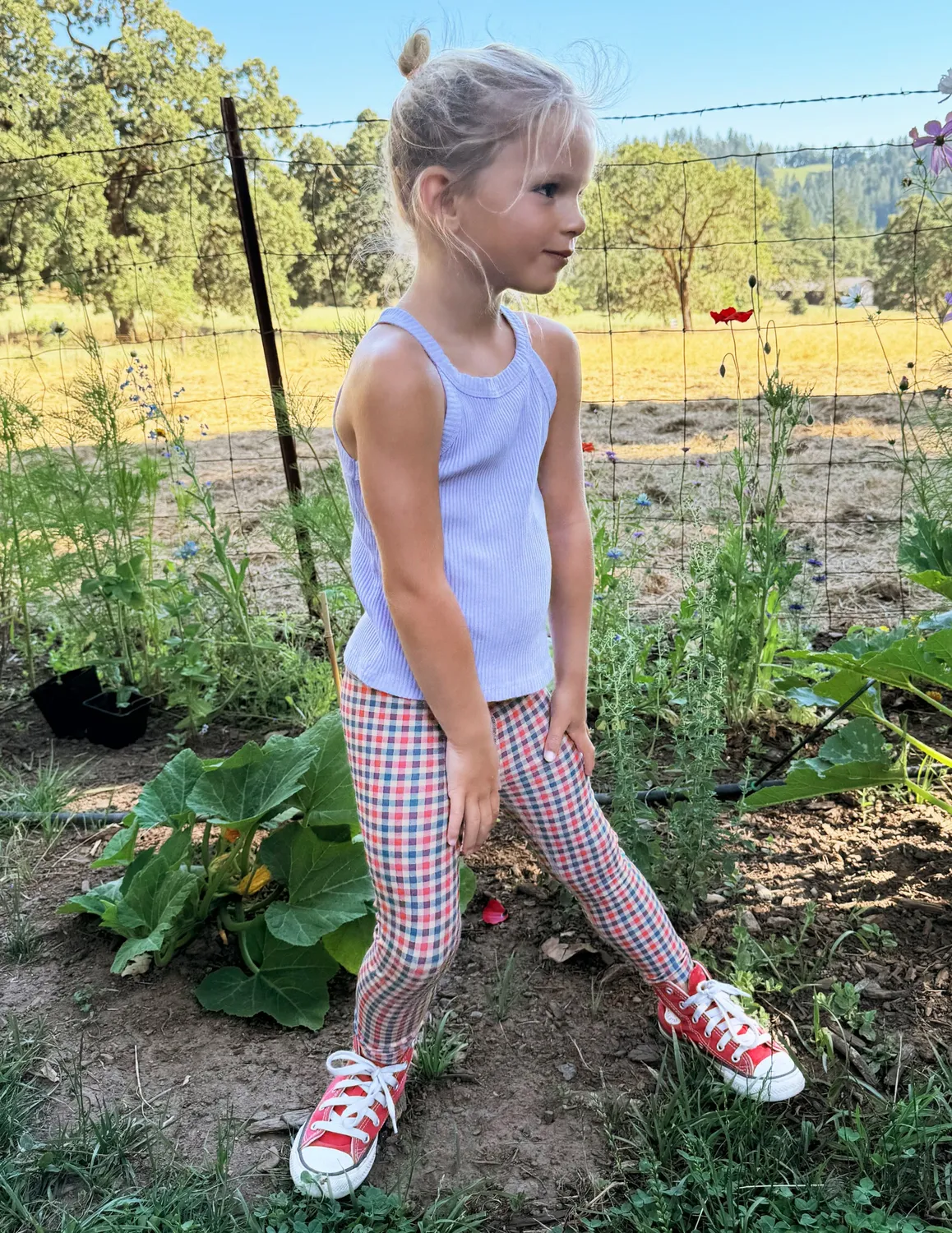 Beyond Yoga SoftMark toddlerleggings Sunwashed Gingham rutig