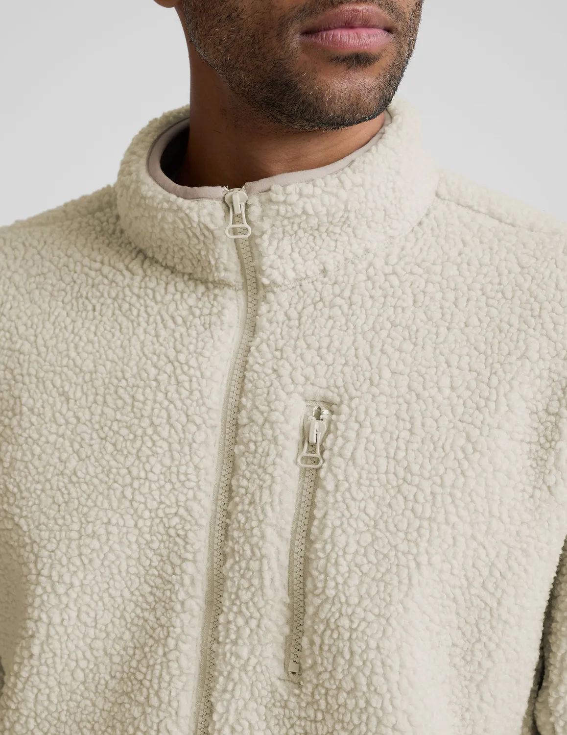 Beyond Yoga Boucle Fleece zipjacka Sand mjuk