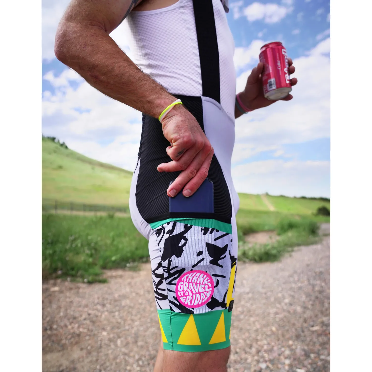 Giordana Beyond Gravel TGIF bibshorts grey scribble cargo