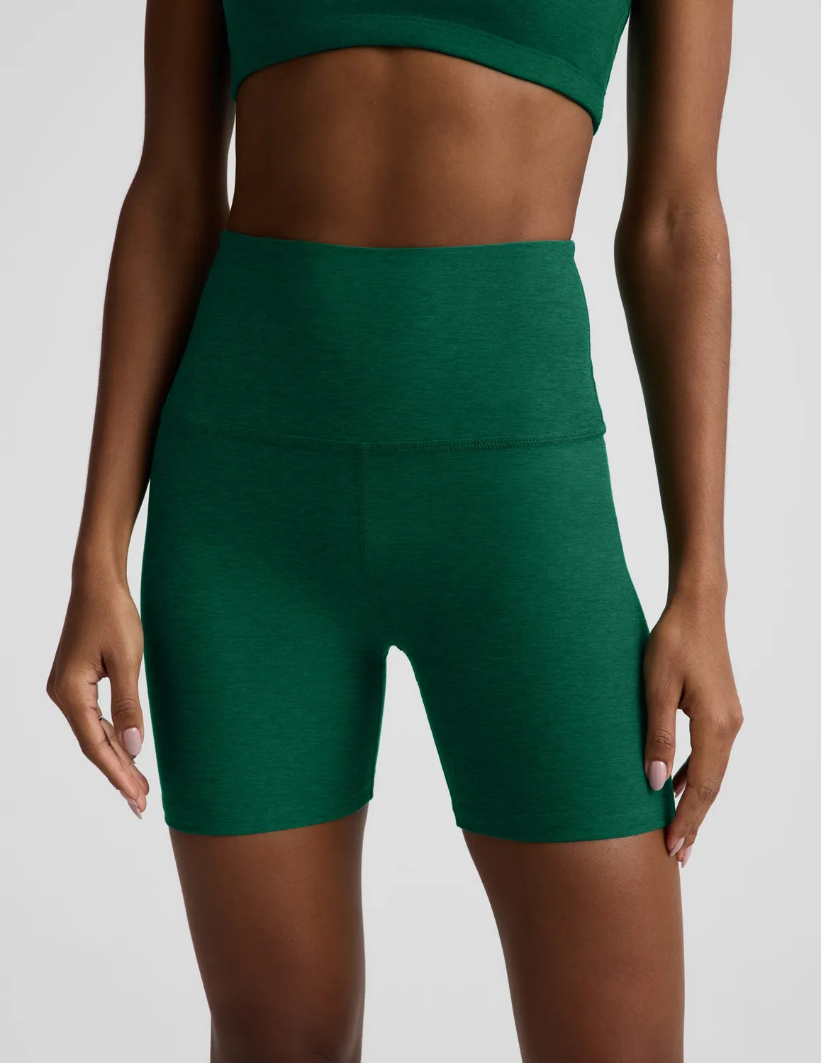 Beyond Yoga Spacedye Keep Pace 5" cykelshorts Legacy Pine grön melerad