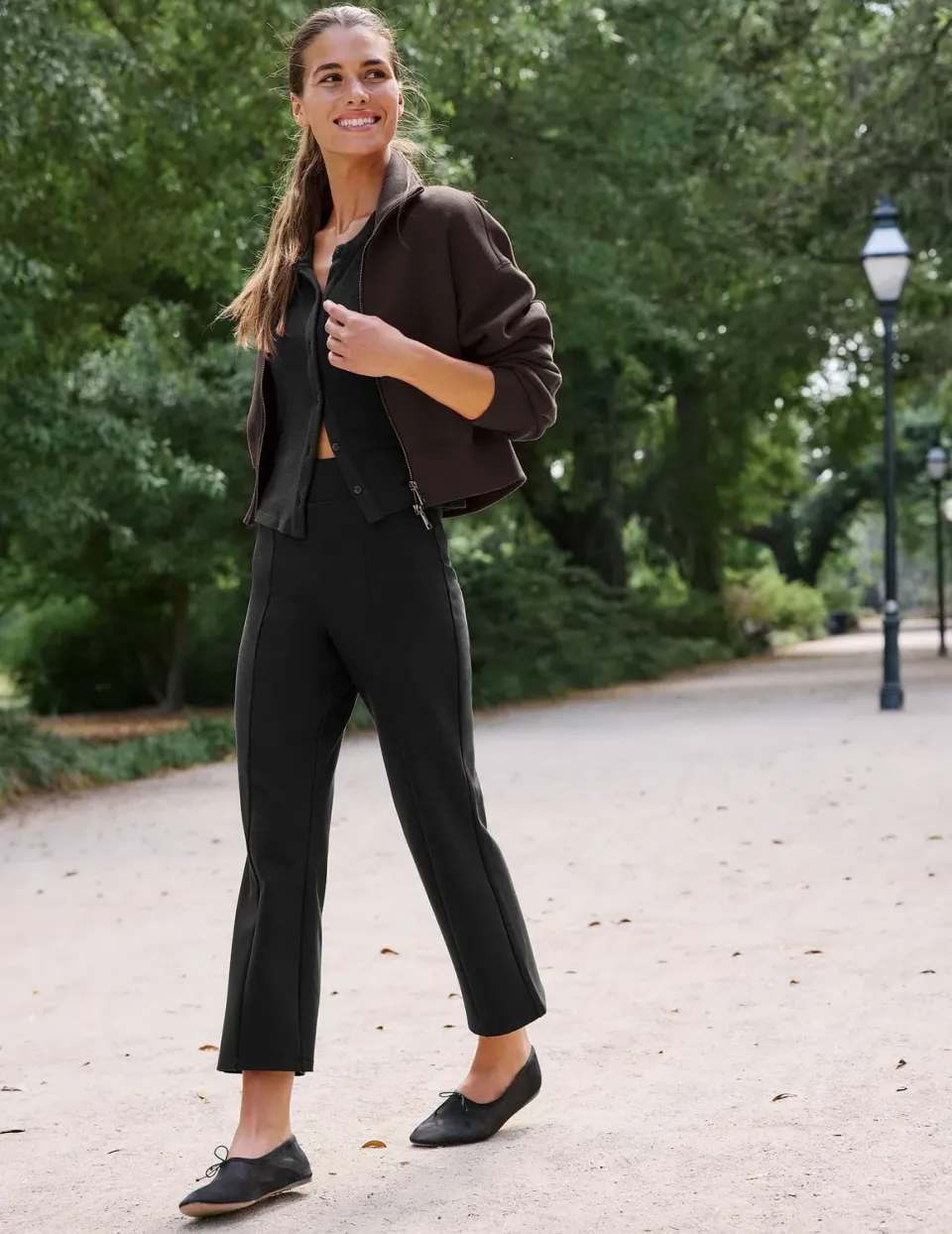 Beyond Yoga Ponte Kick Flare Pant byxor svart utsvängd
