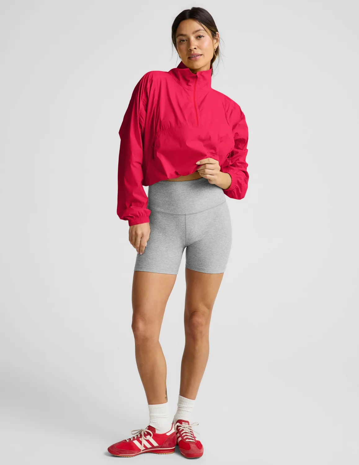 Beyond Yoga Places To Go Half Zip jacka röd UPF 50+