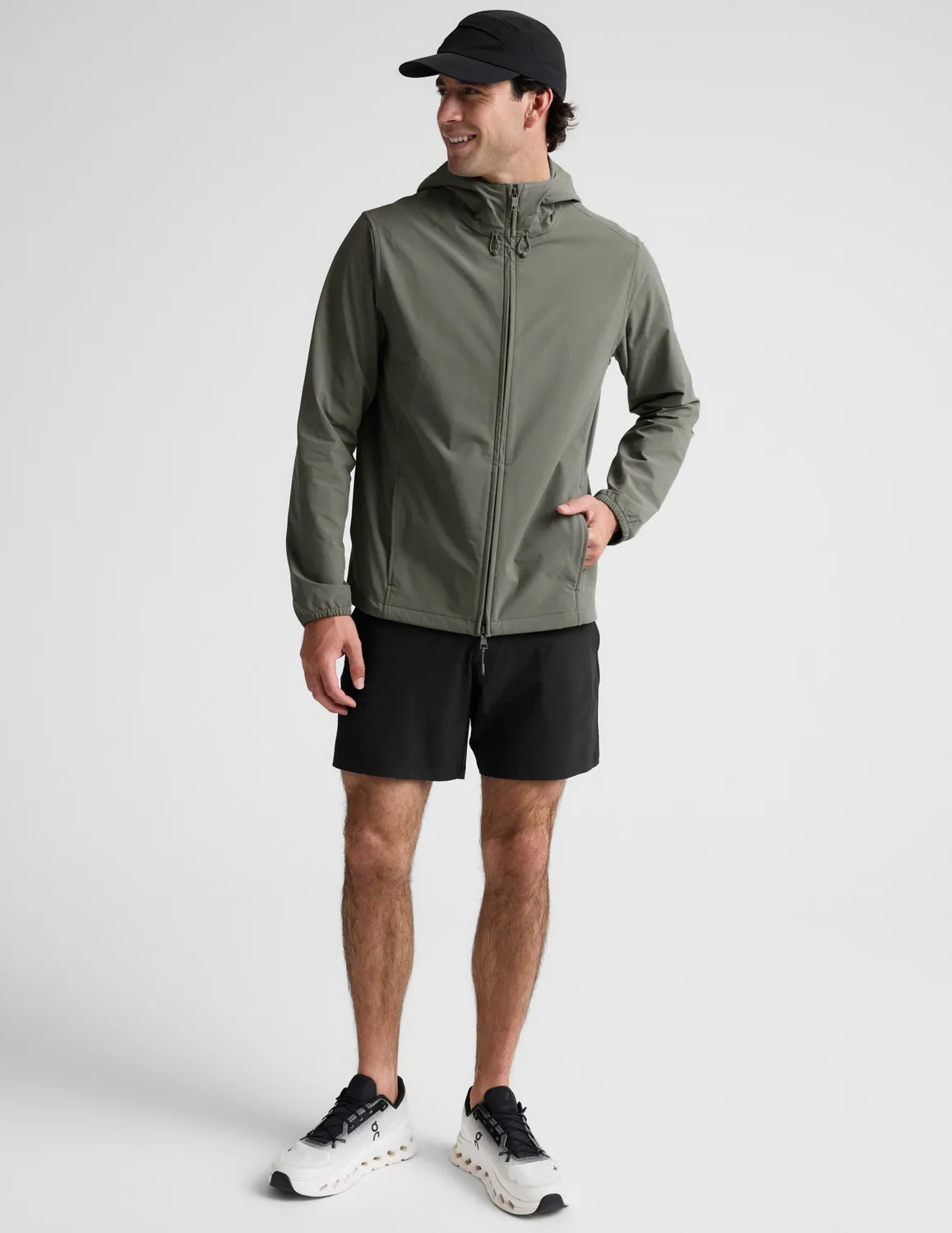 Beyond Yoga AirLite Hooded Full Zip jacka grön
