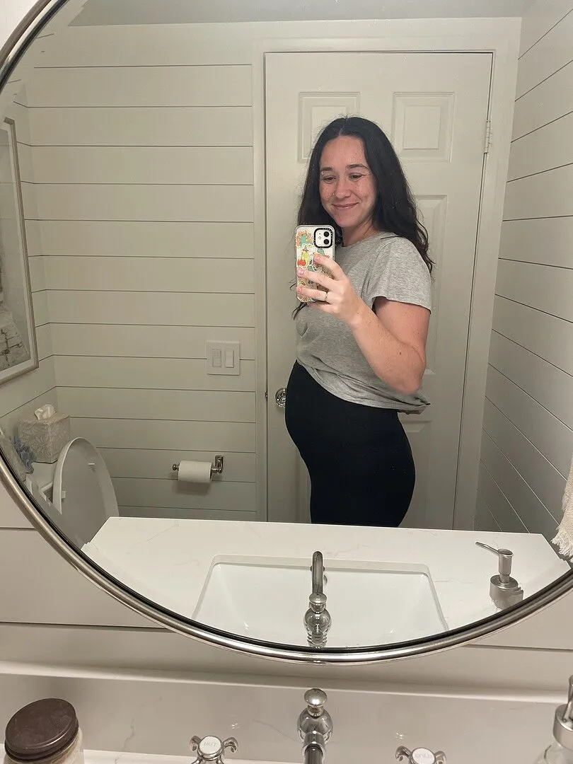 Beyond Yoga Spacedye Love the Bump Midi leggings Dark Ivy Heather gravid