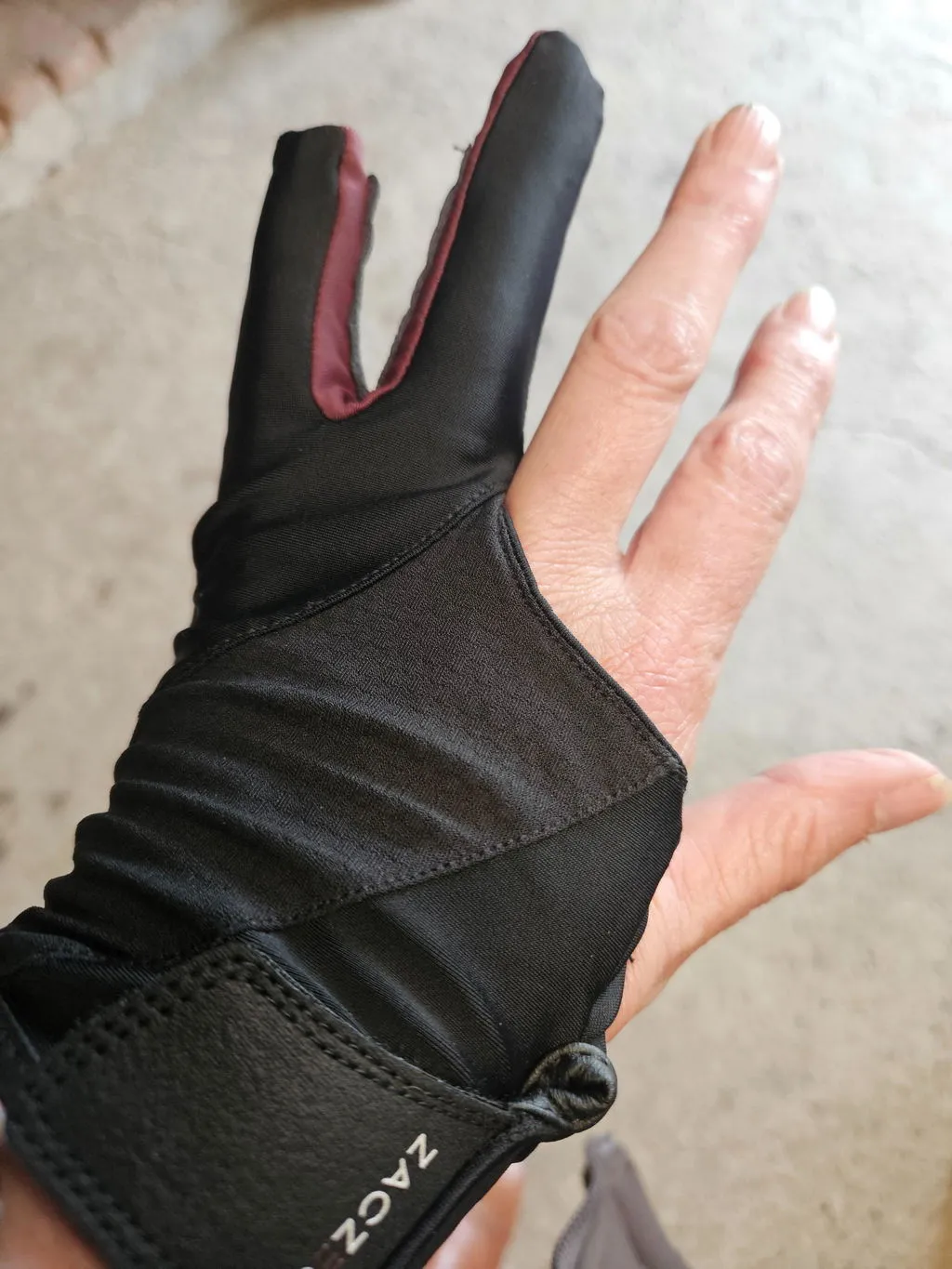 ZacZess Duo Glove ridhandske svart tvåfingers med grepp