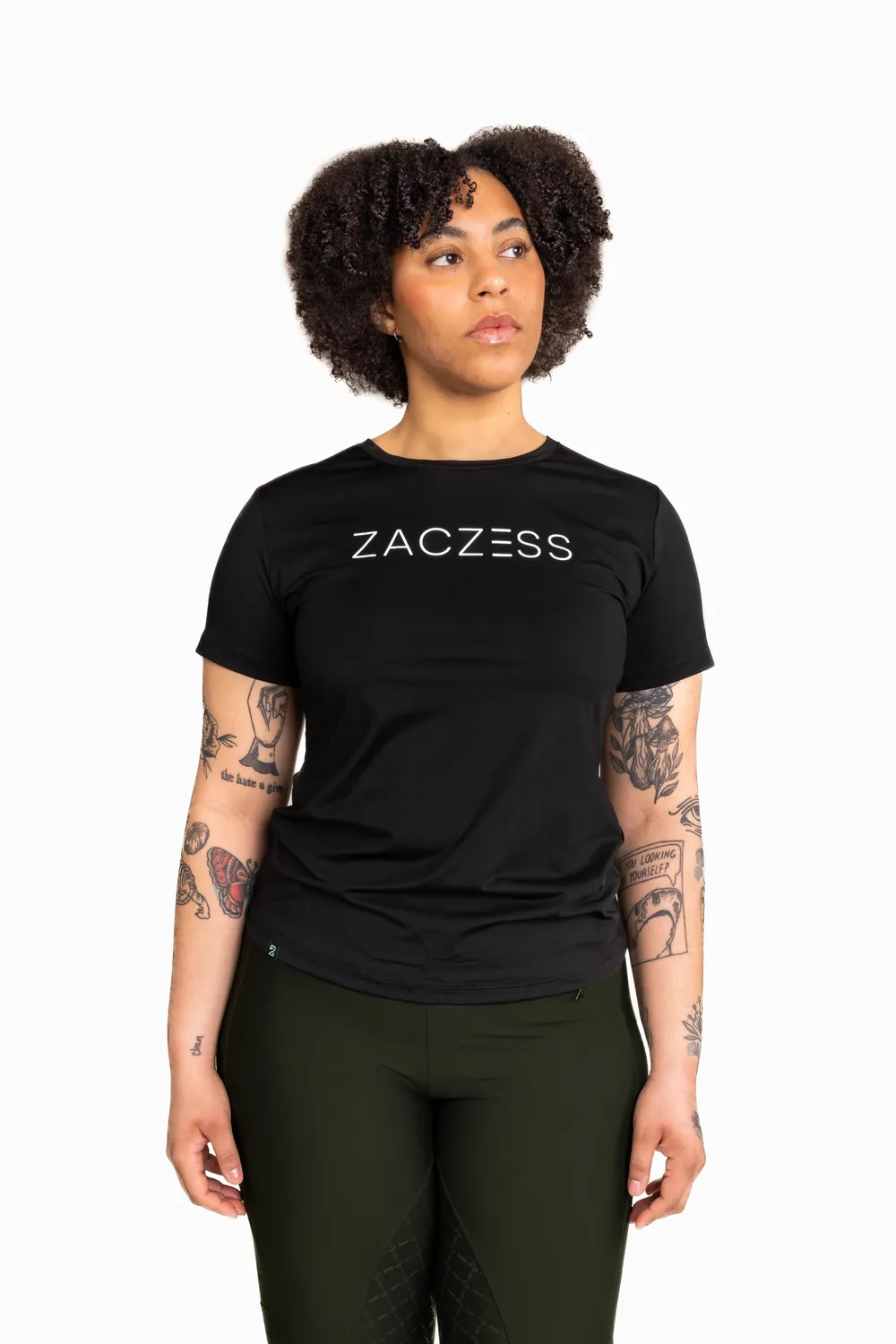 ZacZess Sofia Black t-shirt plus svartvit snabbtorkande