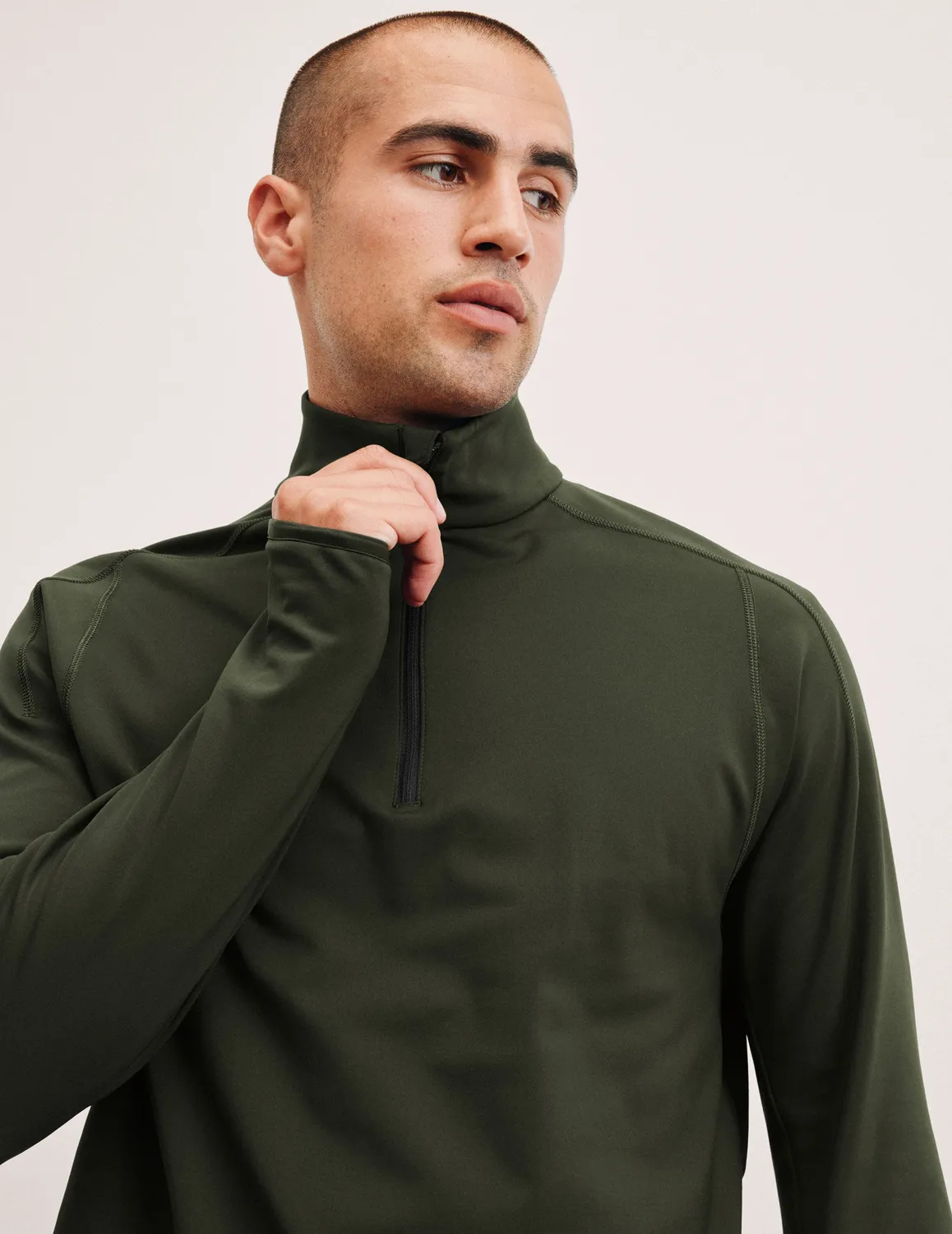 Beyond Yoga Pacer Fleece-Backed Quarter Zip tröja forest moss