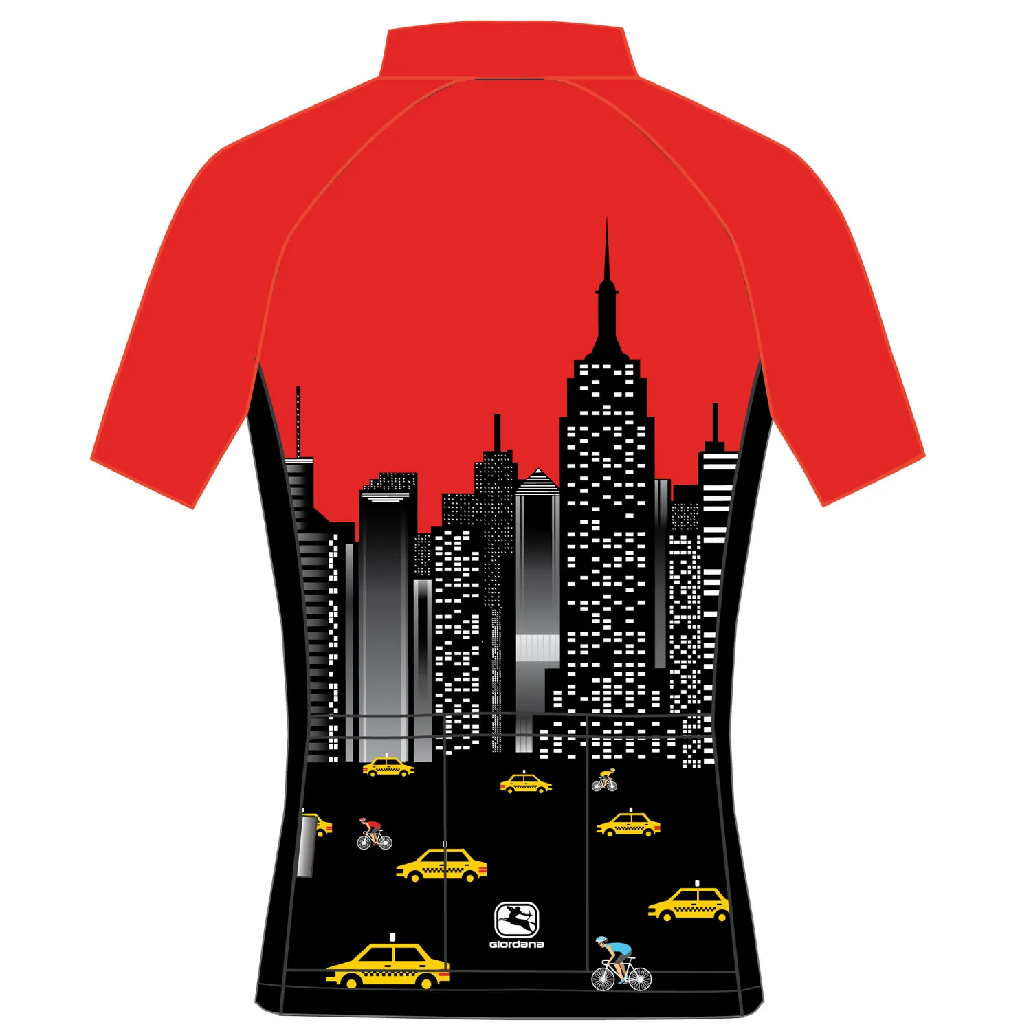 Giordana NYC Taxi Vero Pro cykeltröja röd svart