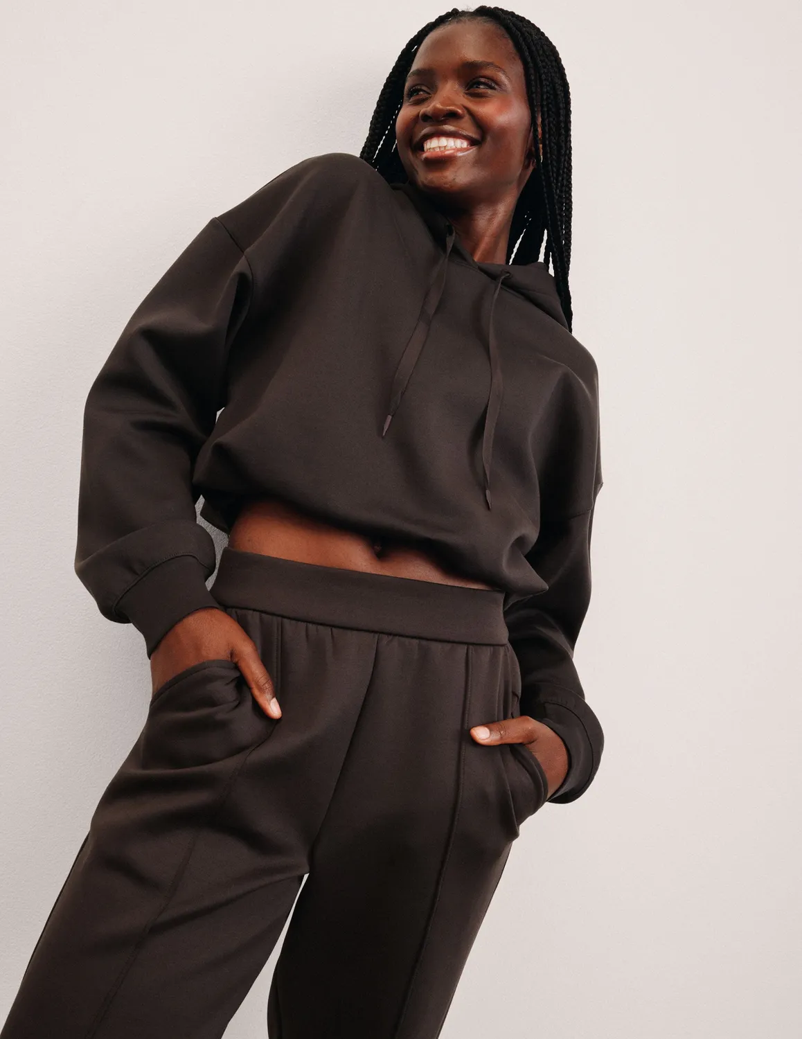 Beyond Yoga In The Flow Hoodie hoodtröja Dark Chocolate mjuk