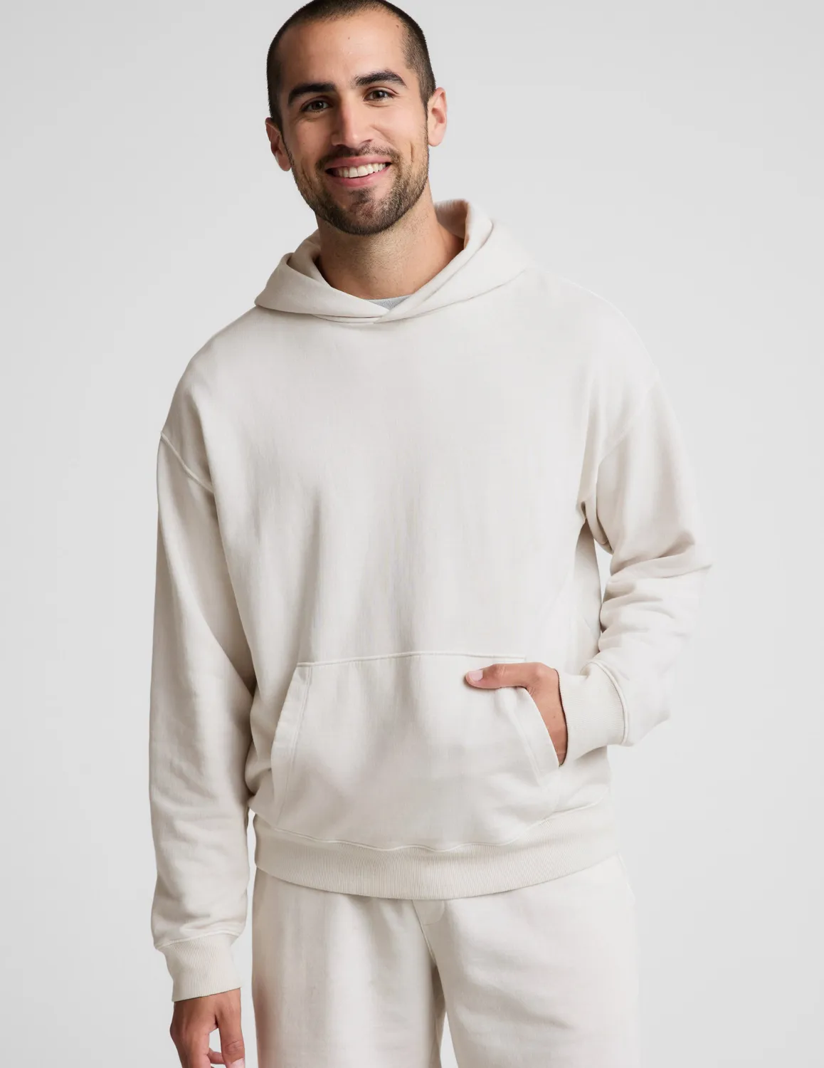 Beyond Yoga Beach Washed Terry hoodie vit bomull