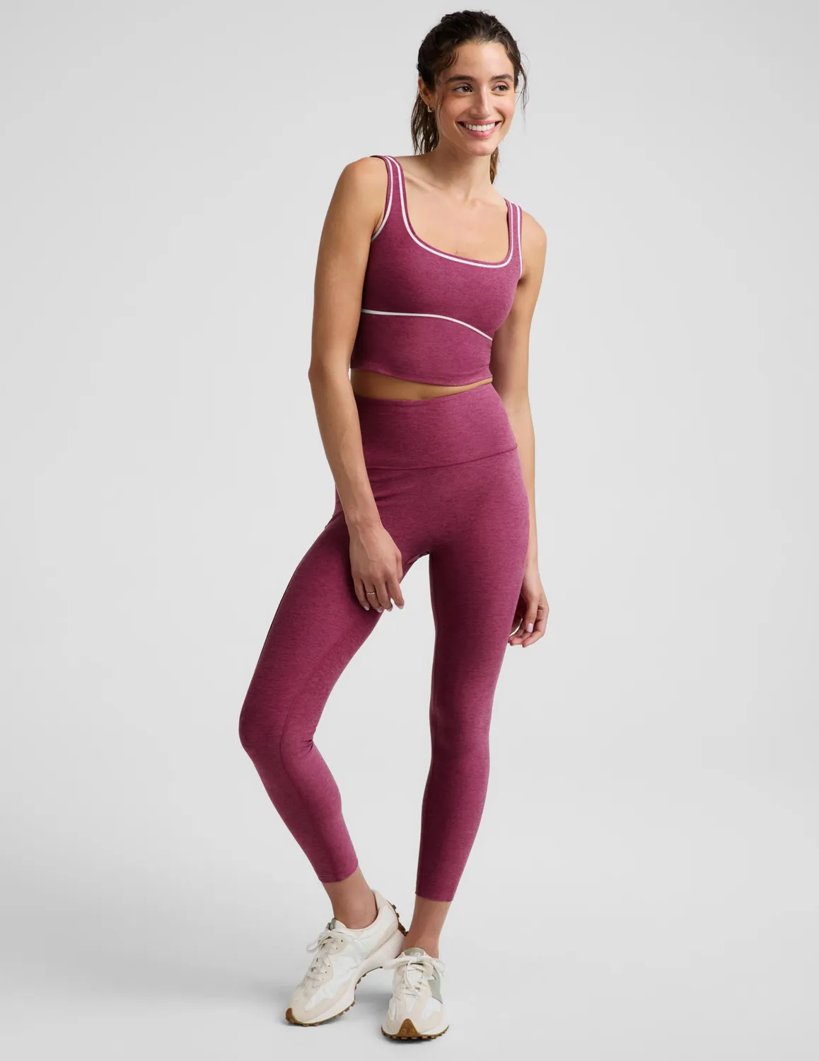 Beyond Yoga Spacedye Dynamic linne Pomegranate Heather croppad