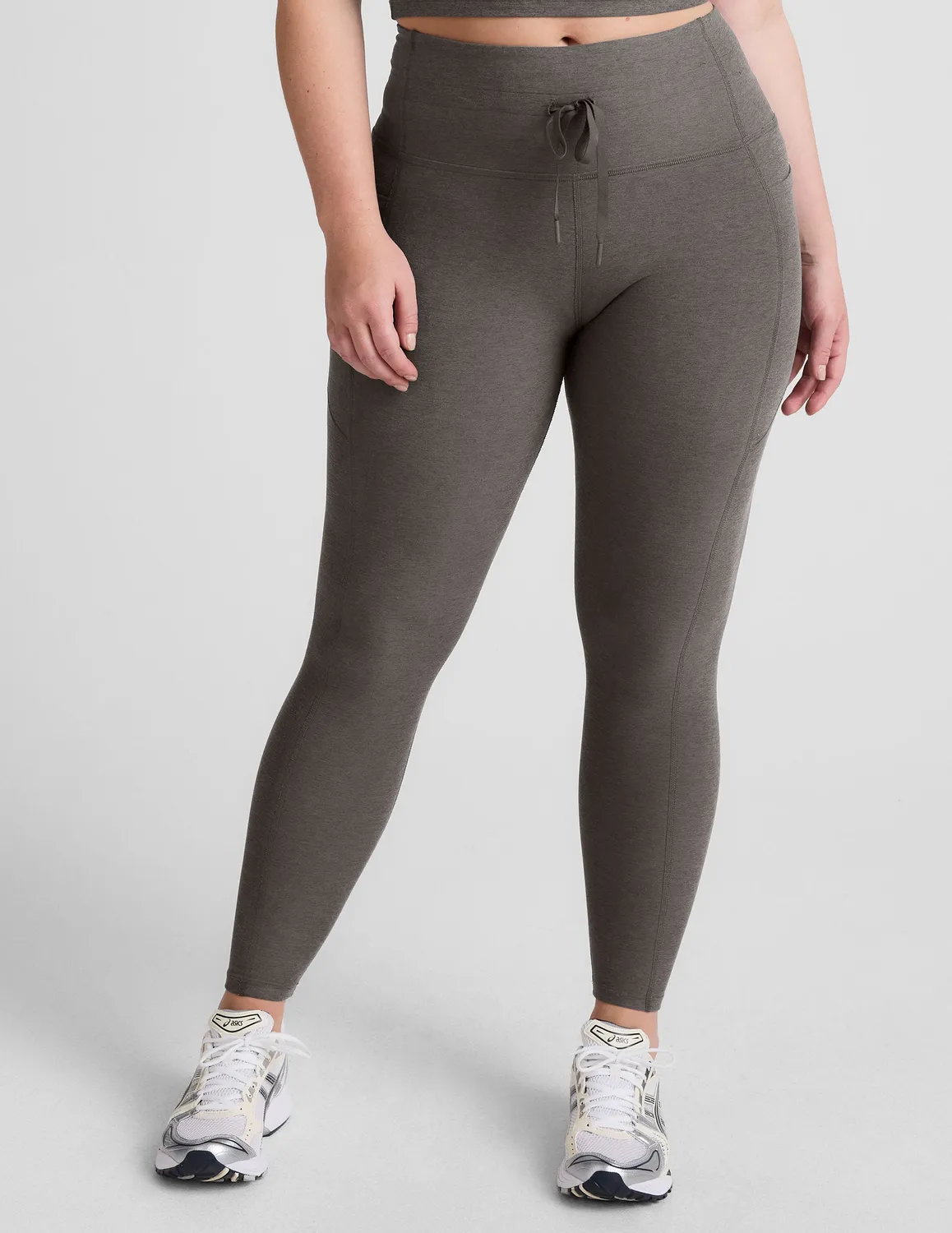Beyond Yoga Spacedye Go Pocket Midi leggings True Gray Heather med fickor