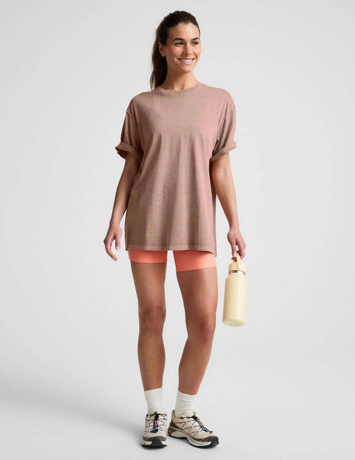 Beyond Yoga SoftKnit Better Than Ever Oversized t-shirt Tan bomull
