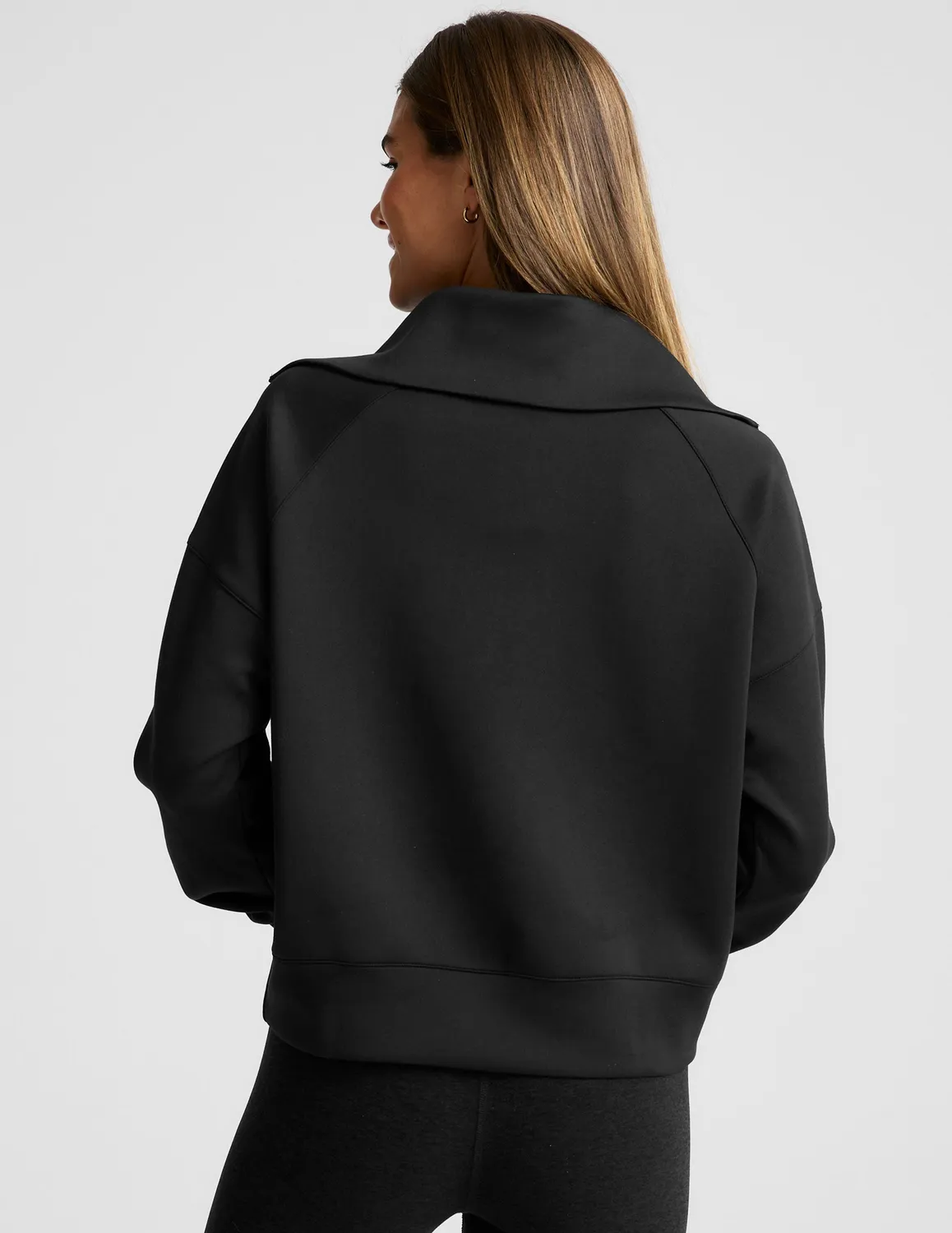 Beyond Yoga In The Flow 1/4 Zip tröja Svart polokrage