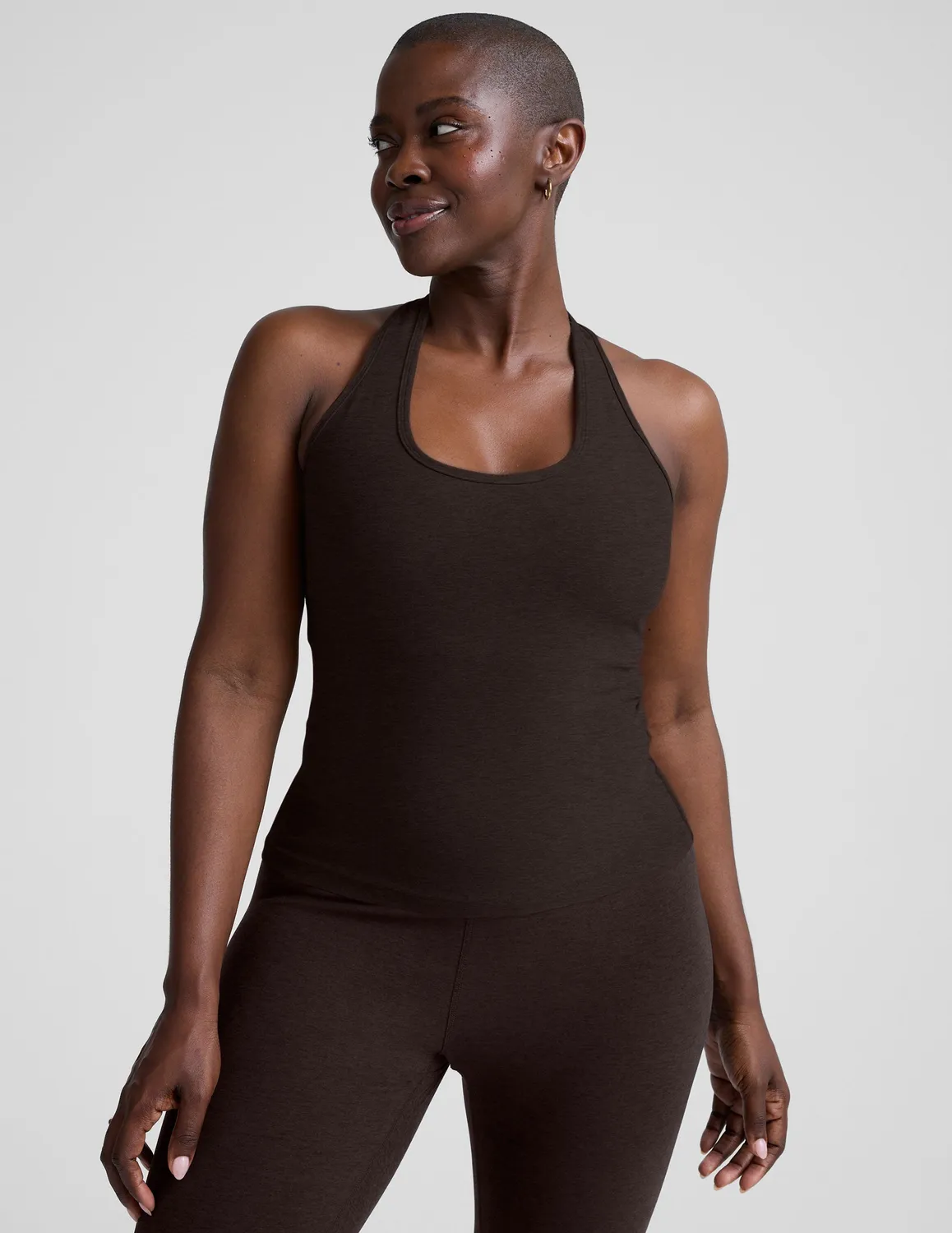 Beyond Yoga Spacedye Step Up Racerback träningslinne Dark Chocolate