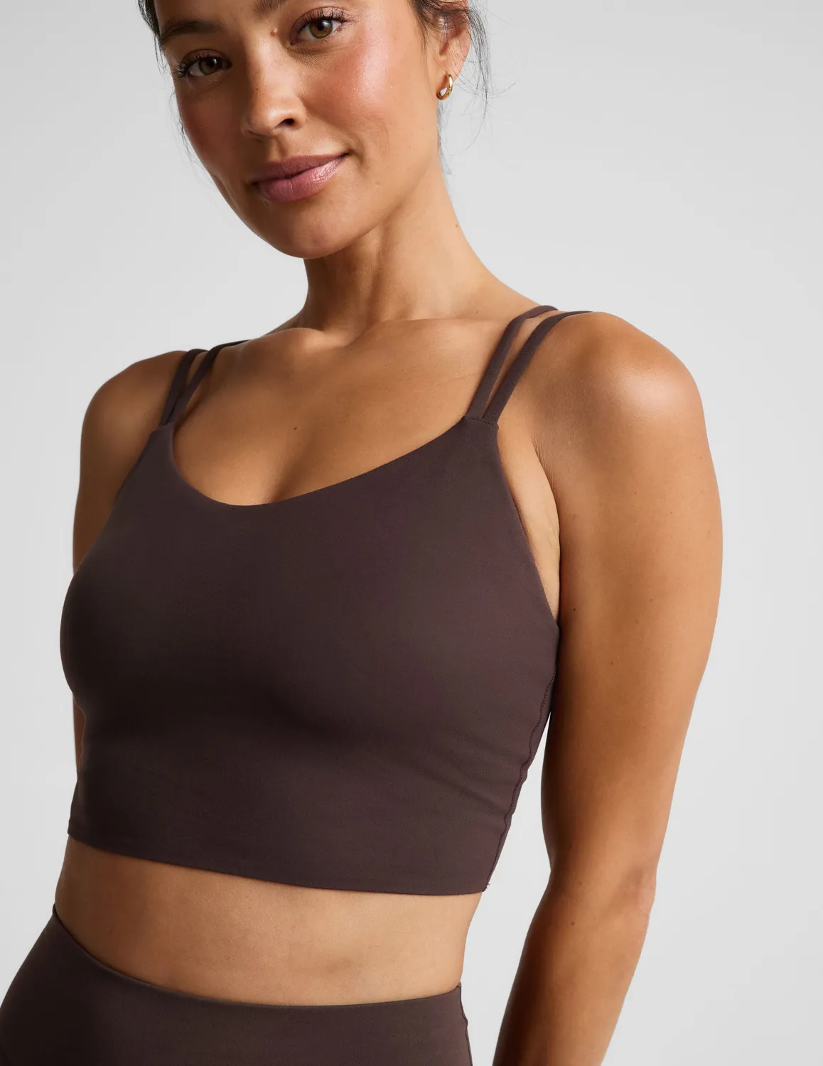 Beyond Yoga glowzone Strappy Cropped Tank träningslinne Cocoa Plum