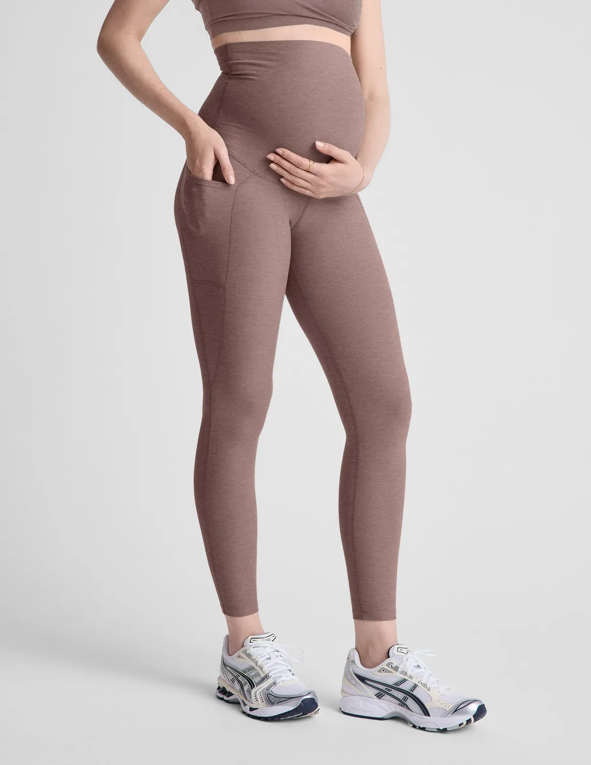 Beyond Yoga Spacedye Love the Bump mammaleggings Rosey Taupe fickor