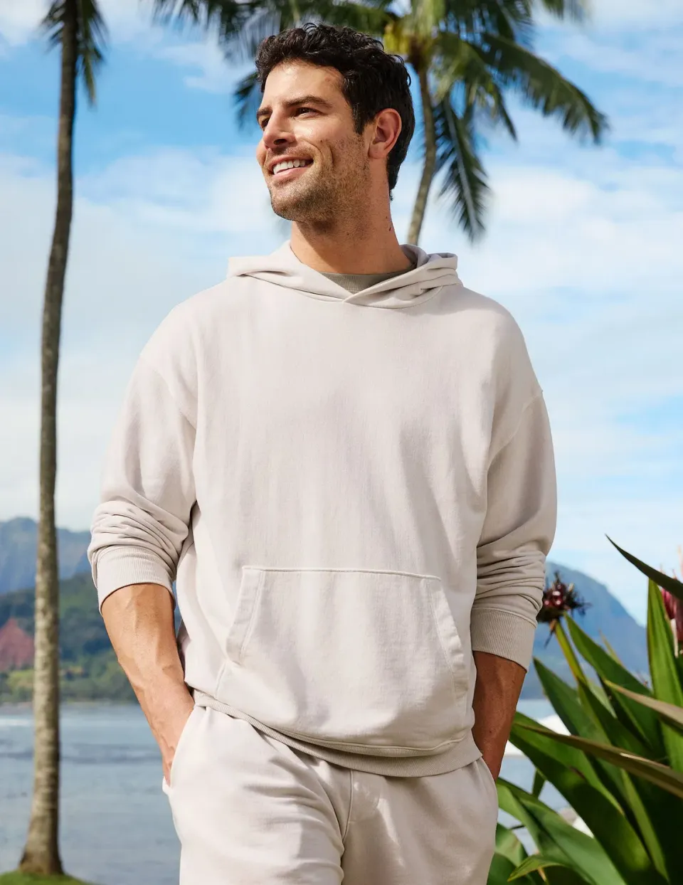 Beyond Yoga Beach Washed Terry hoodie vit bomull