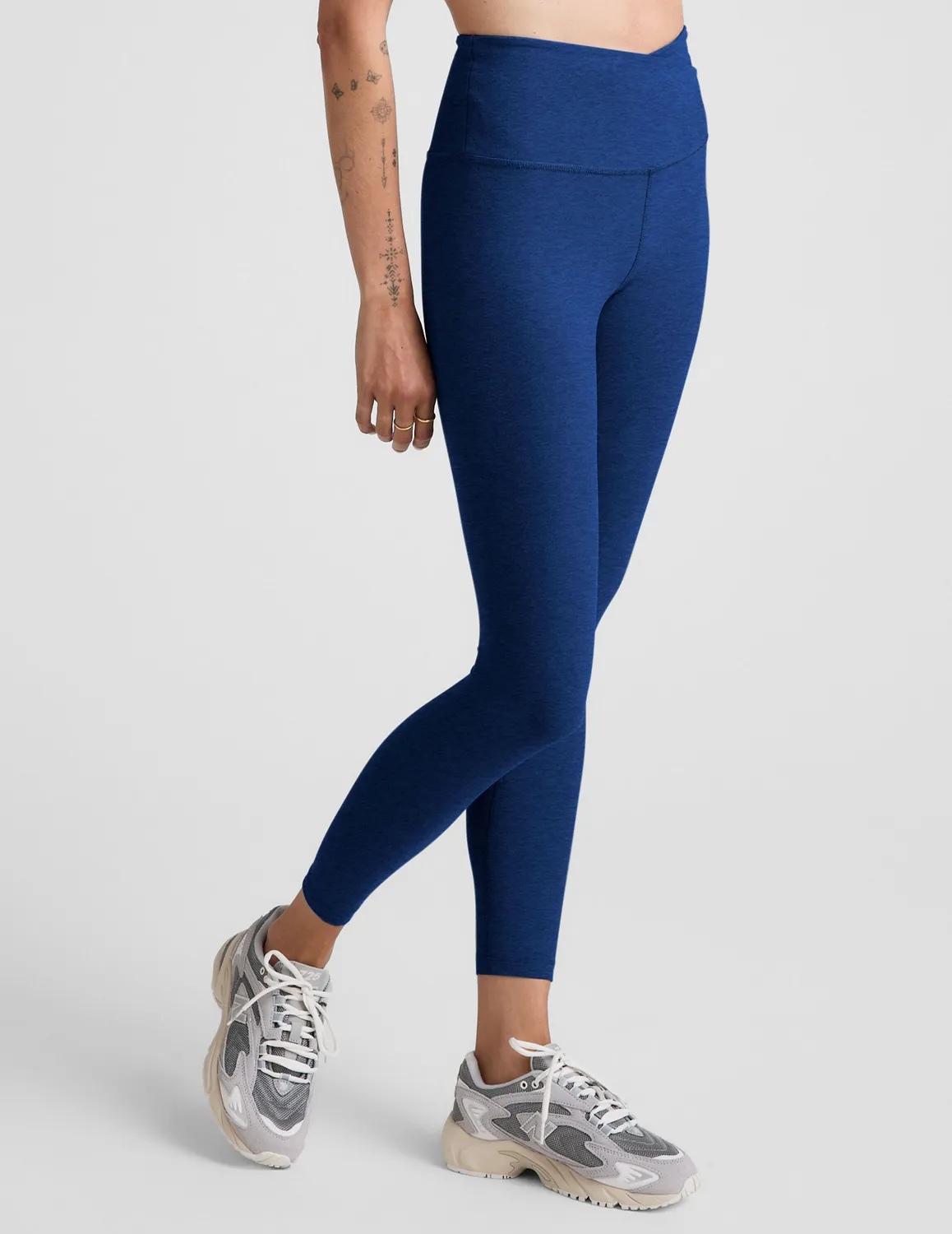 Beyond Yoga Spacedye At Your Leisure träningstights Marine Blue hög midja