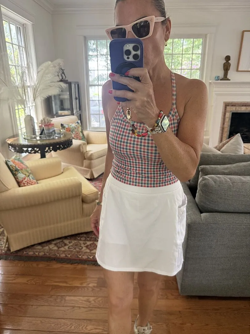 Beyond Yoga SoftMark Slim Racerback croptop Sunwashed Gingham