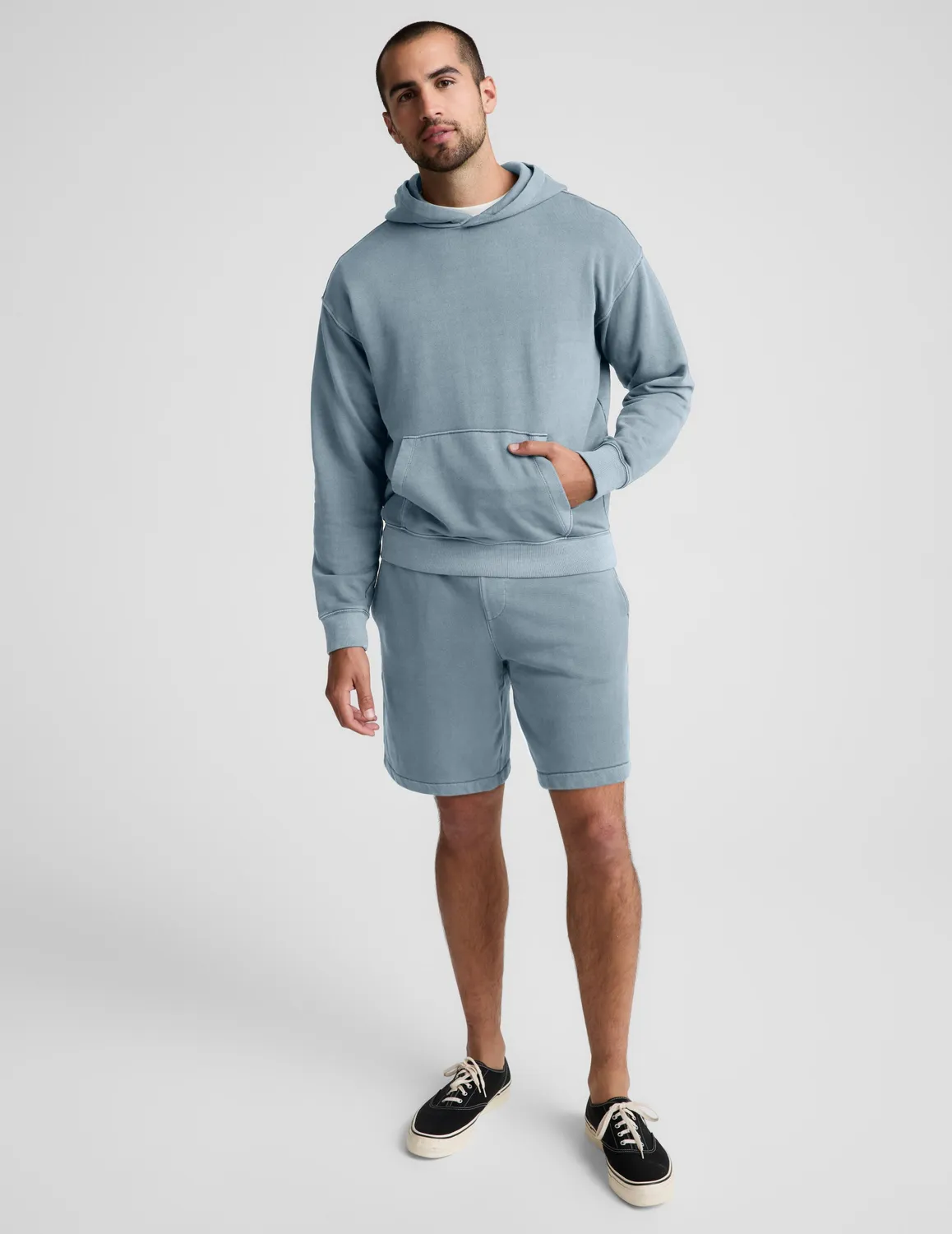 Beyond Yoga Beach Washed Terry Hoodie huvtröja Washed After Dark Navy bomull