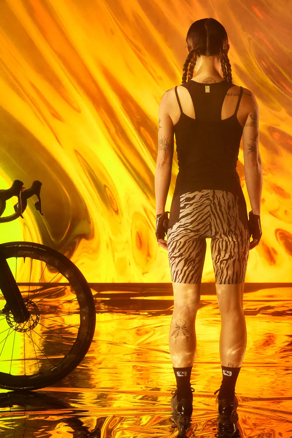 Giordana Beyond Tiger Gravel bibshorts dam röd cargo