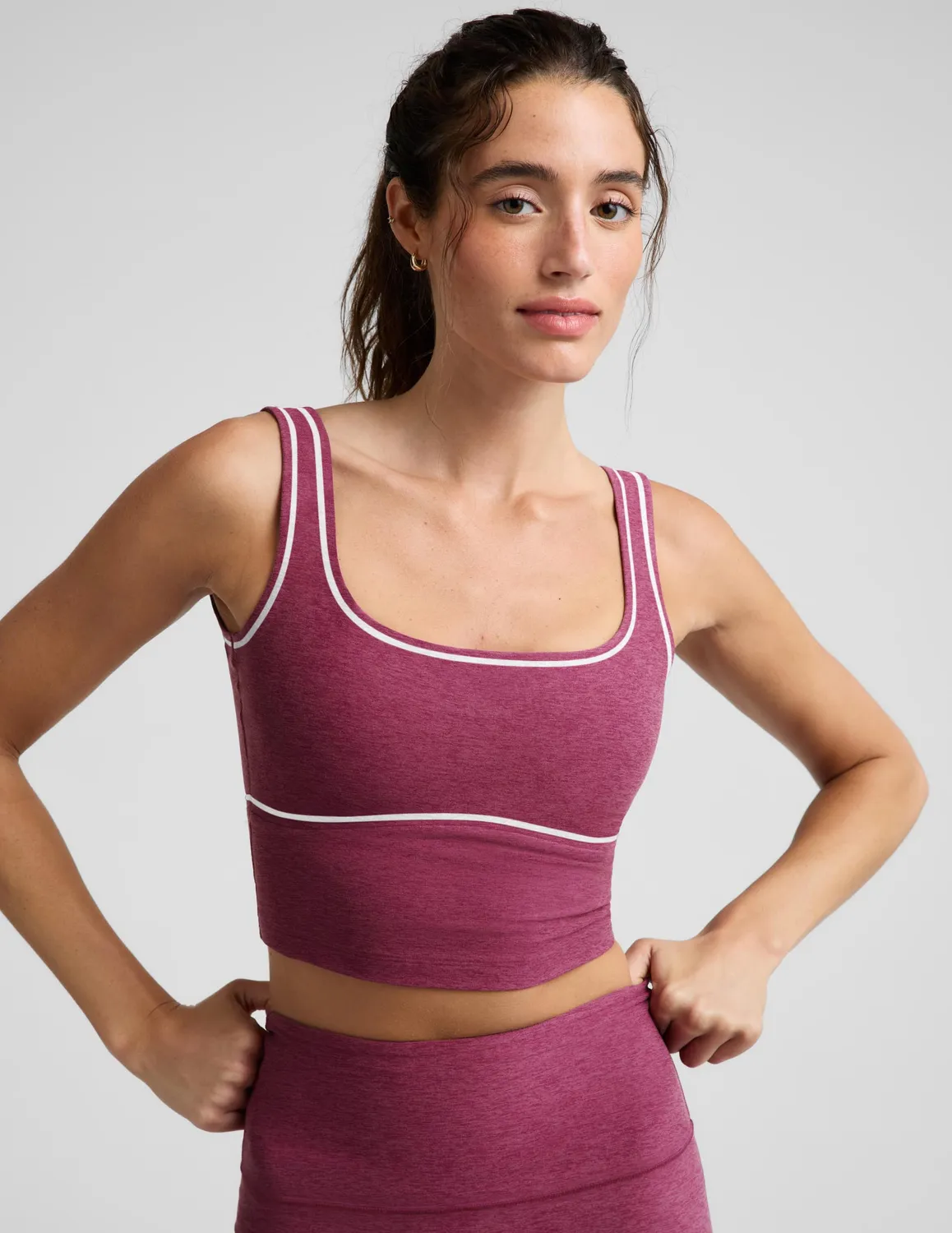 Beyond Yoga Spacedye Dynamic linne Pomegranate Heather croppad