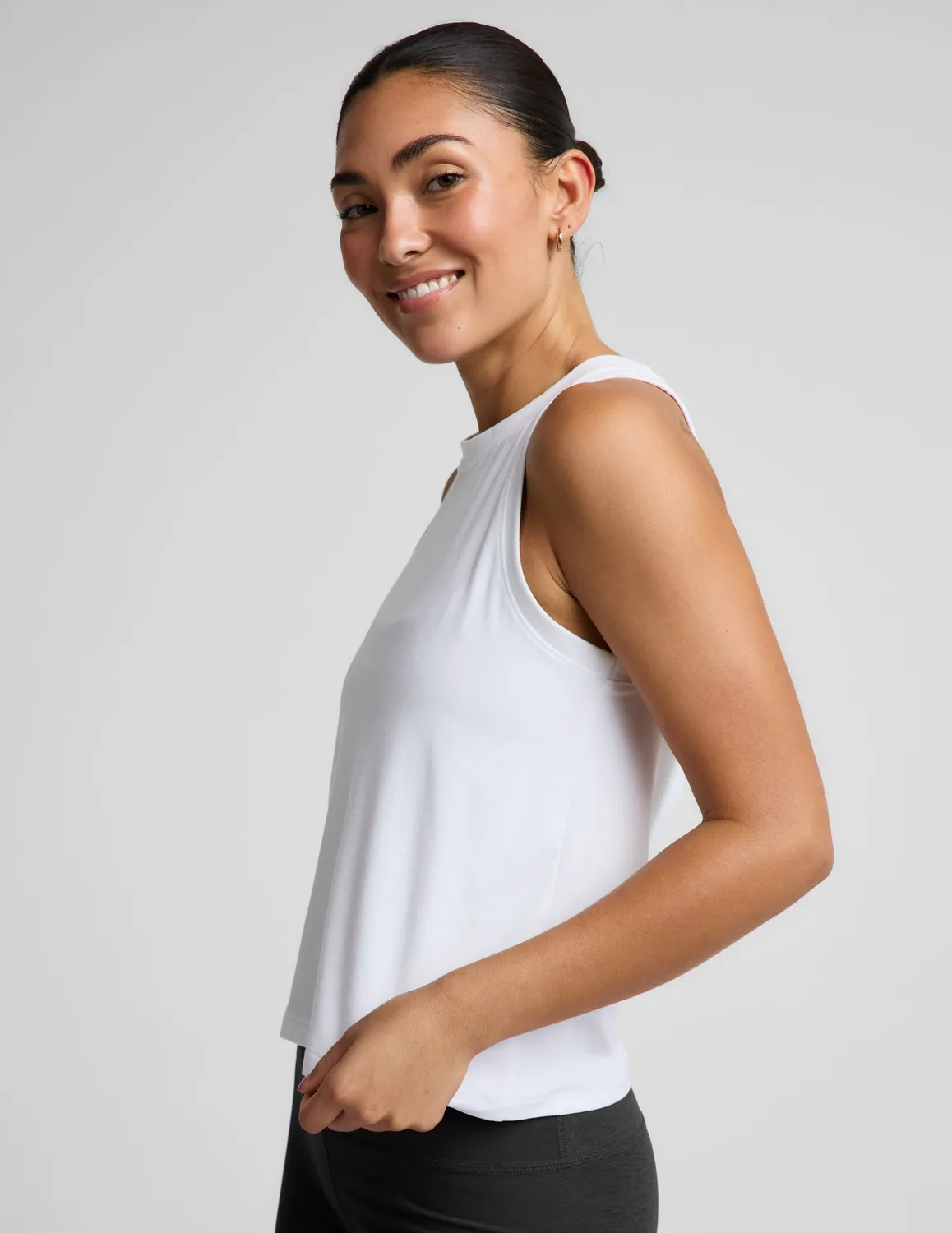 Beyond Yoga Featherweight Rebalance linne Cloud White avslappnad