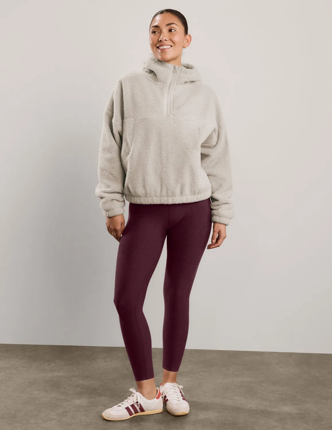 Beyond Yoga Unity 1/4 Zip Hoodie Riverbed boucle