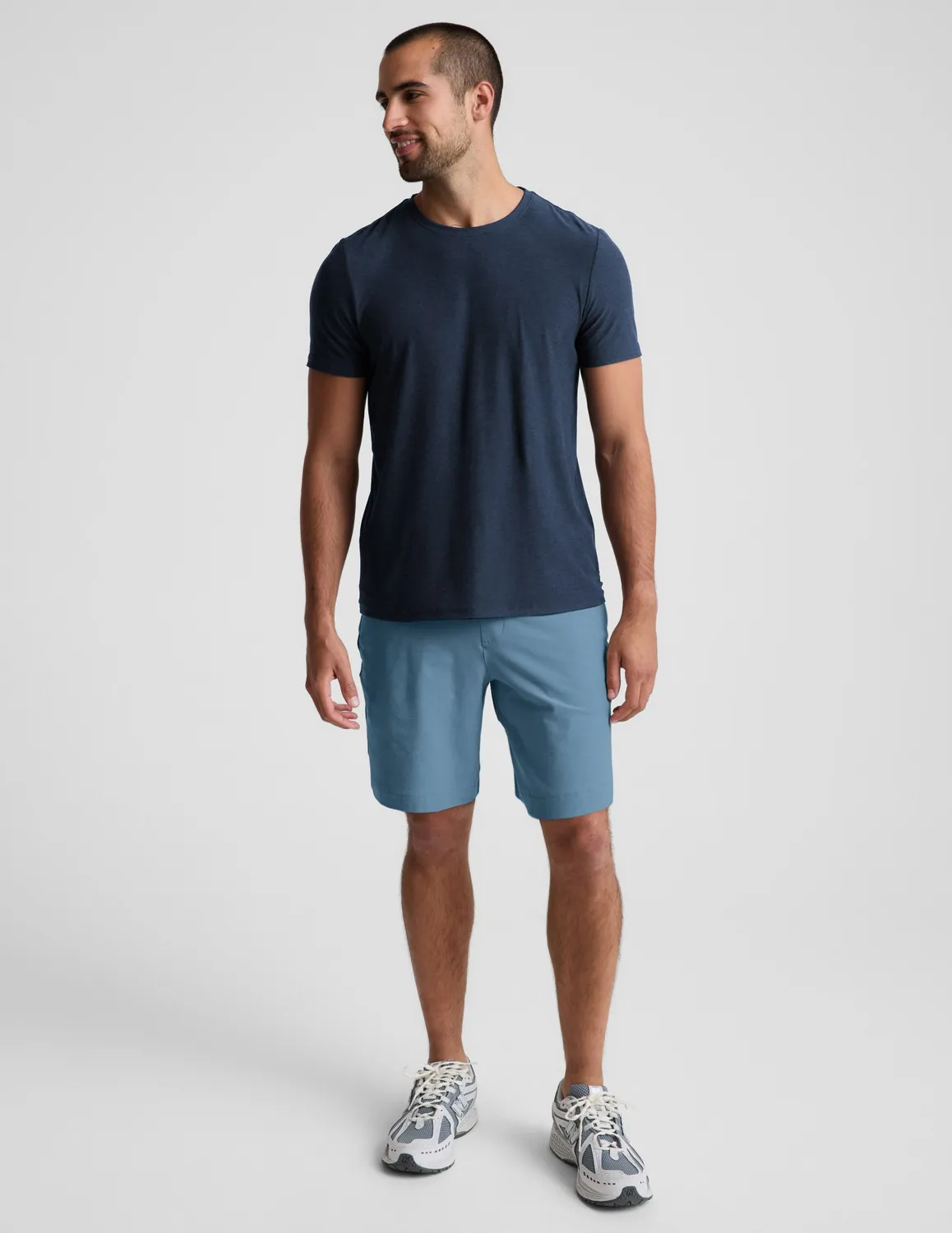 Beyond Yoga Spacedye Unlimited shorts Harbor Blue Heather 7 tum