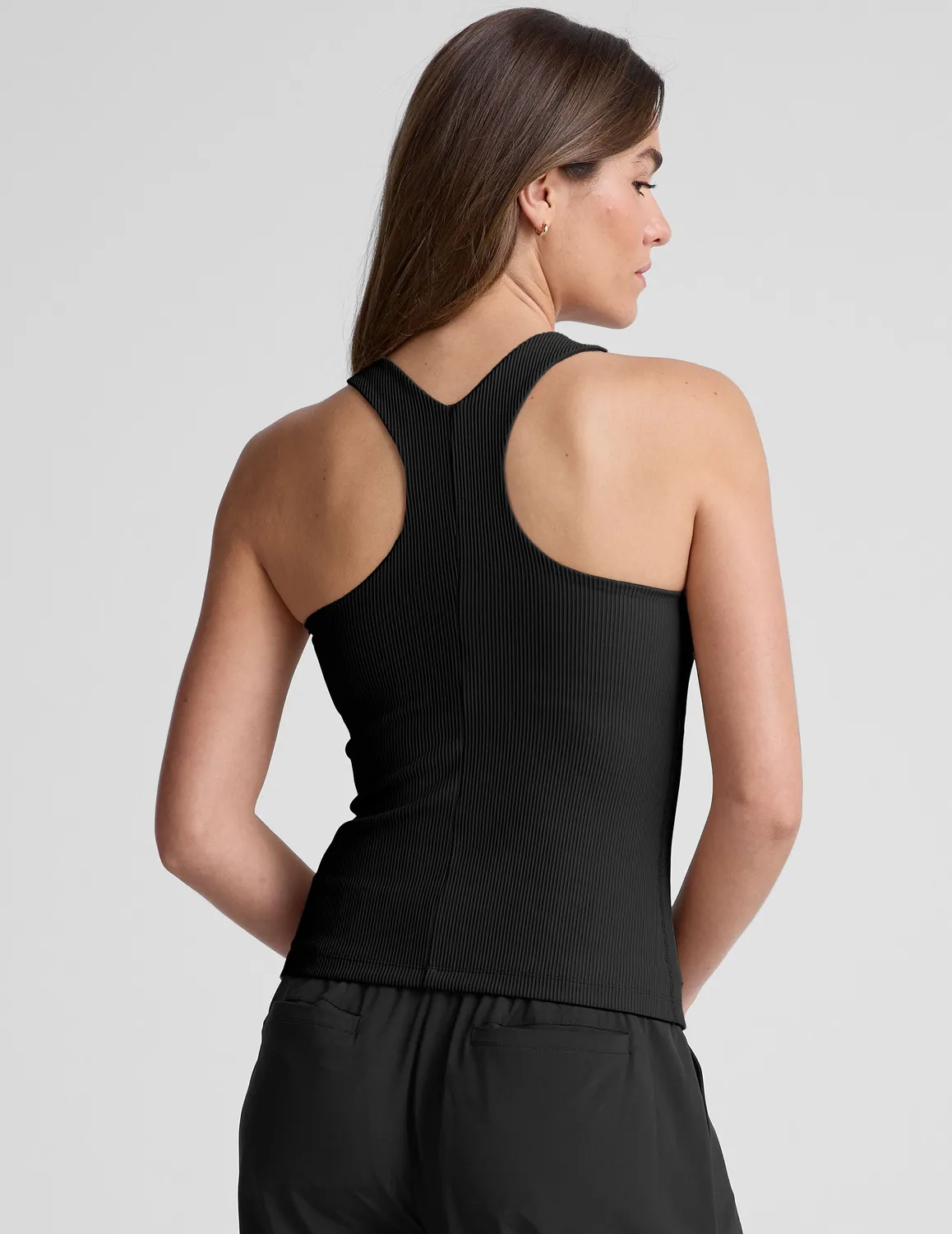 Beyond Yoga Refocus Ribbed Classic Tank linne Black Onyx tight