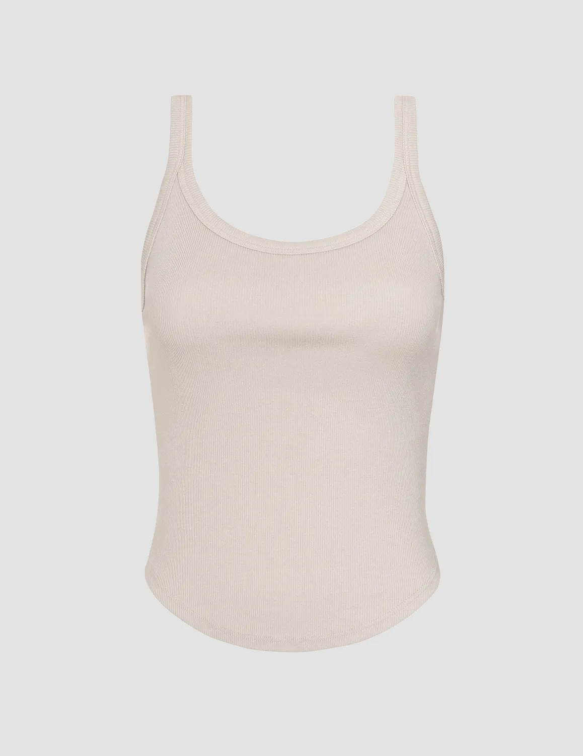 Beyond Yoga Rib Classic Tank linne Oat tight med inbyggd bh